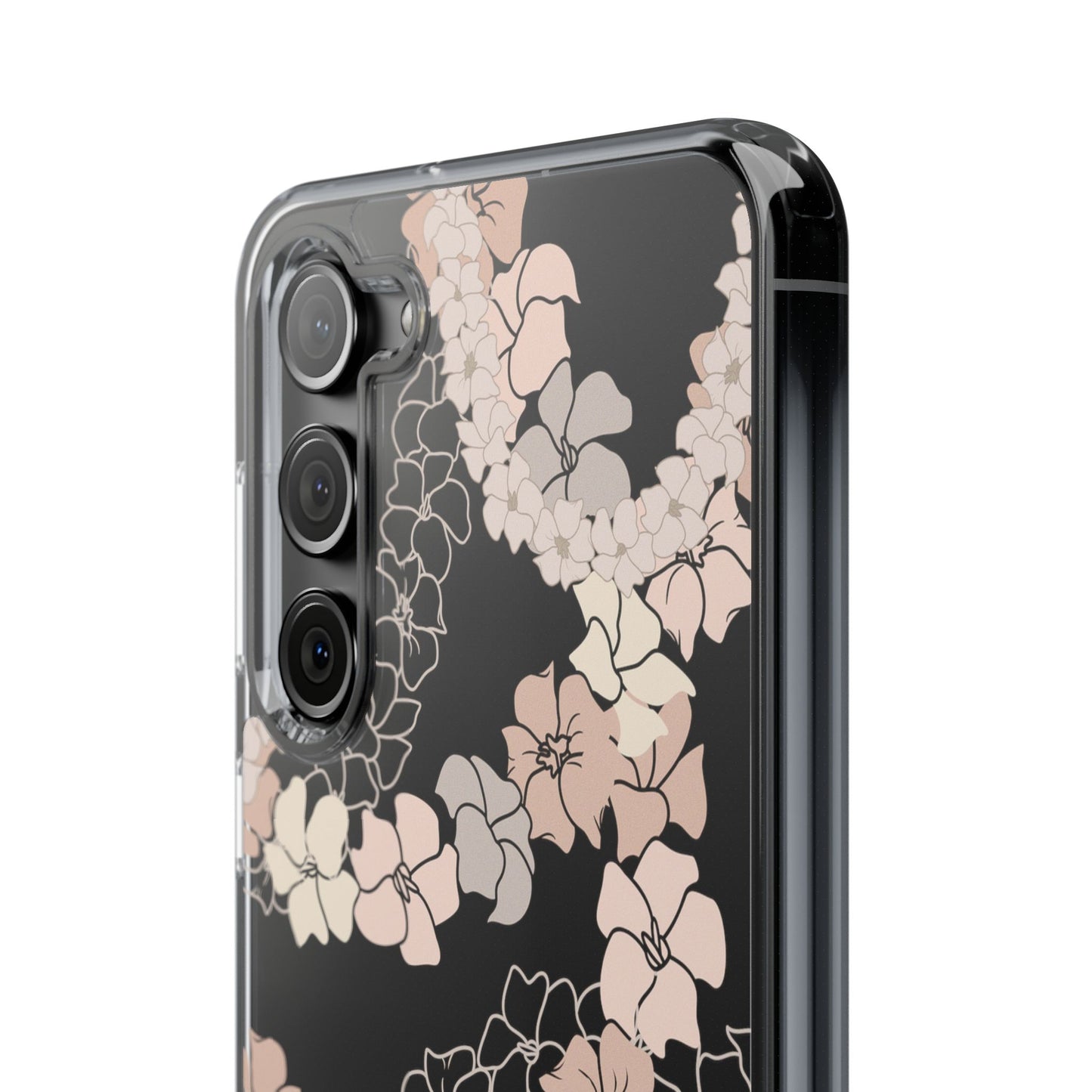 Puakenikeni En Face Flower Leis (Peachy Pinks) CLEAR Case