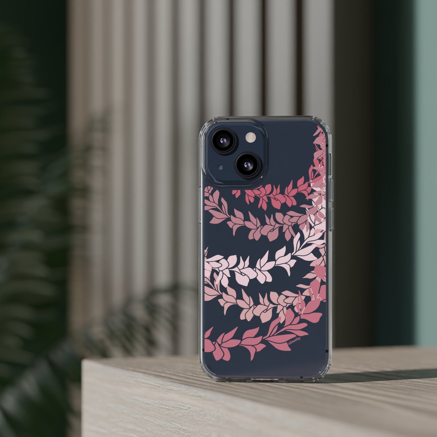 Pink Plumeria Flower Leis CLEAR Case