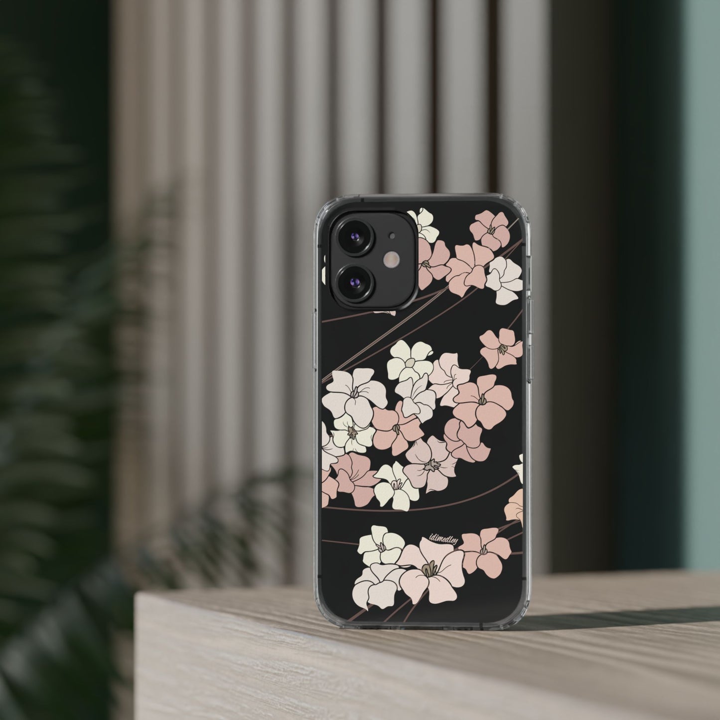 Puakenikeni En Face Flower Swirls (Peachy Pinks) CLEAR Case