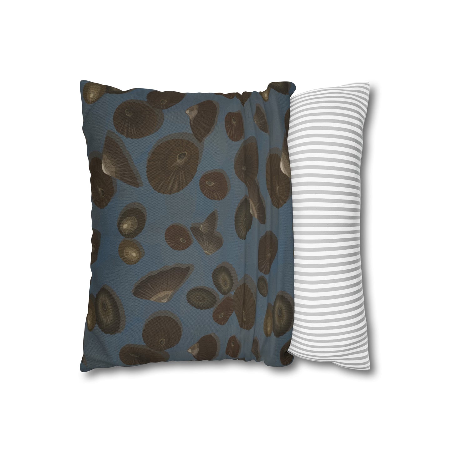 Canvas Throw Pillow Case- Lil Opihi in Blue
