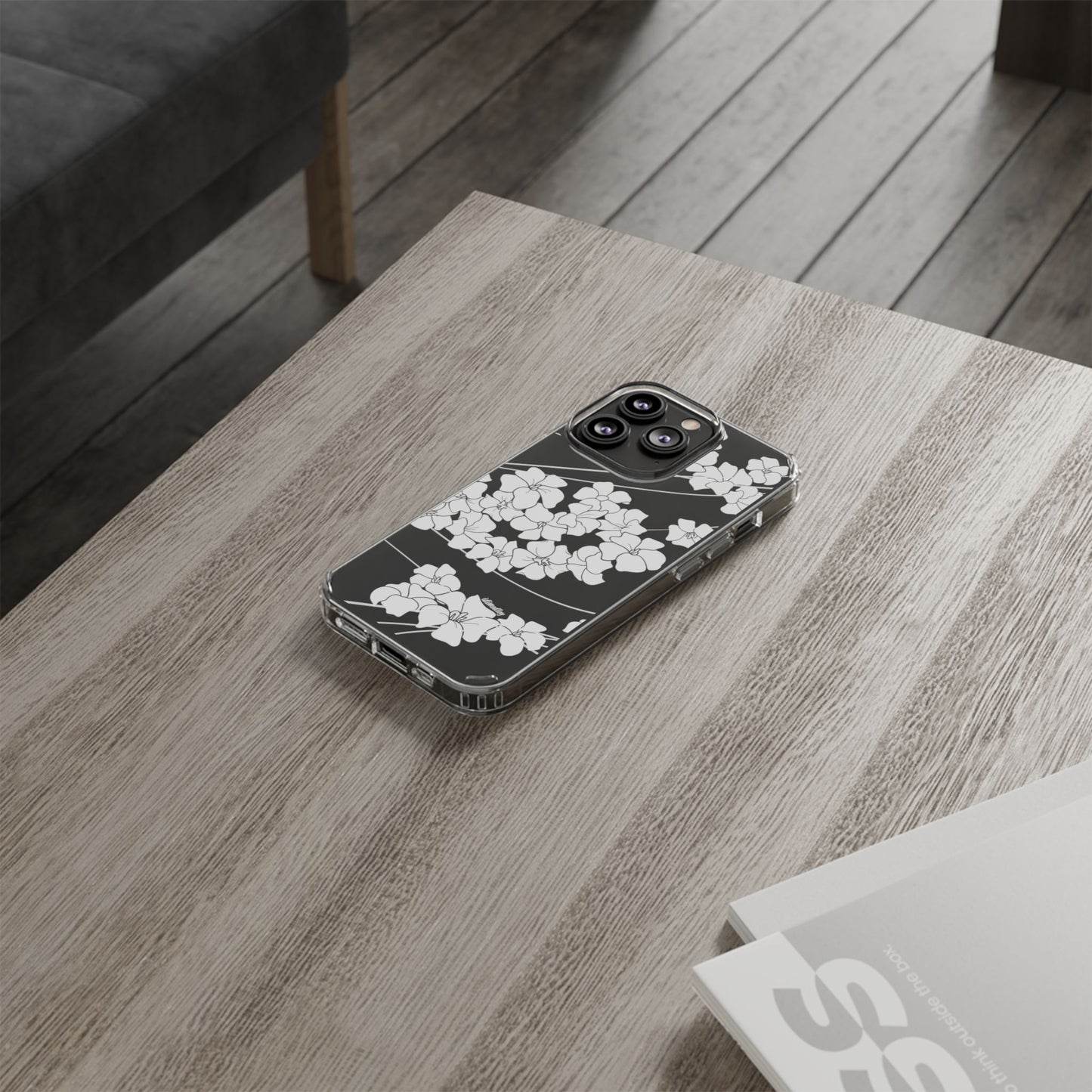 Puakenikeni En Face Flower Swirls (White) CLEAR Case