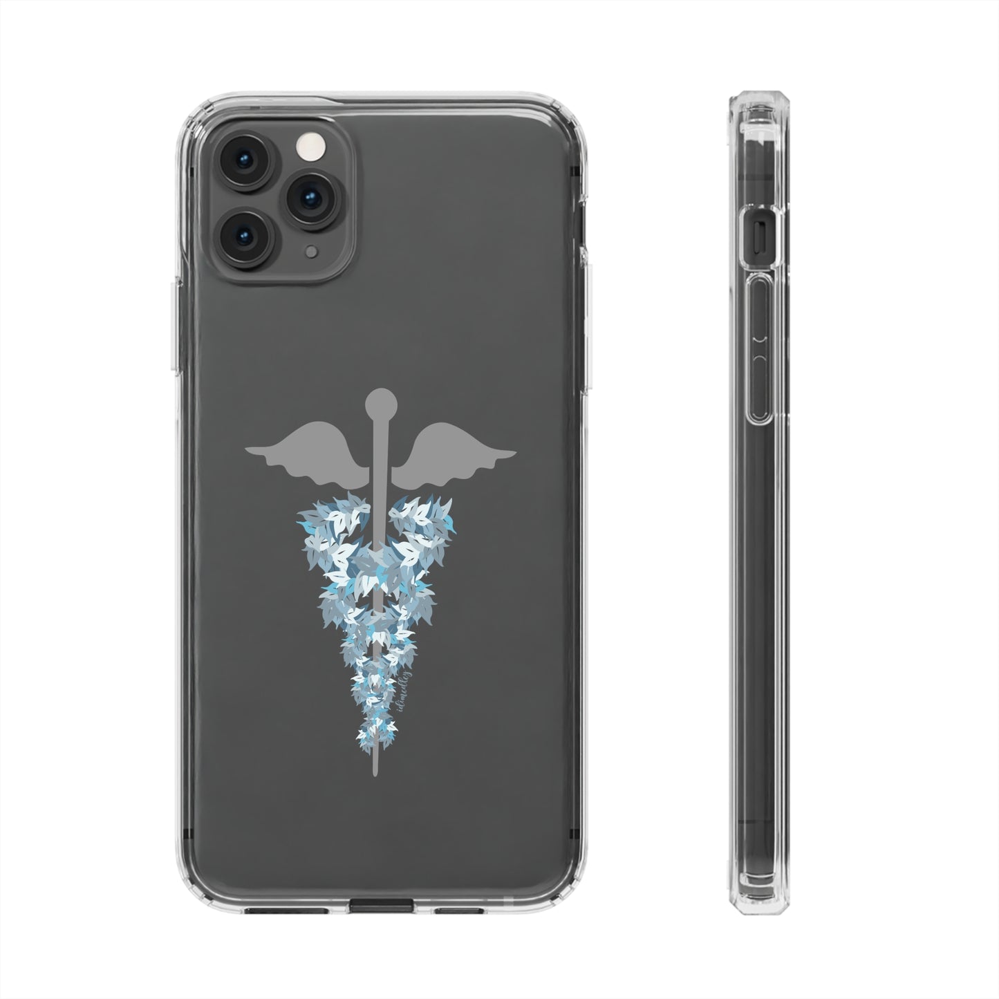 Caduceus Medical Symbol with Blue Maile Lei CLEAR Case