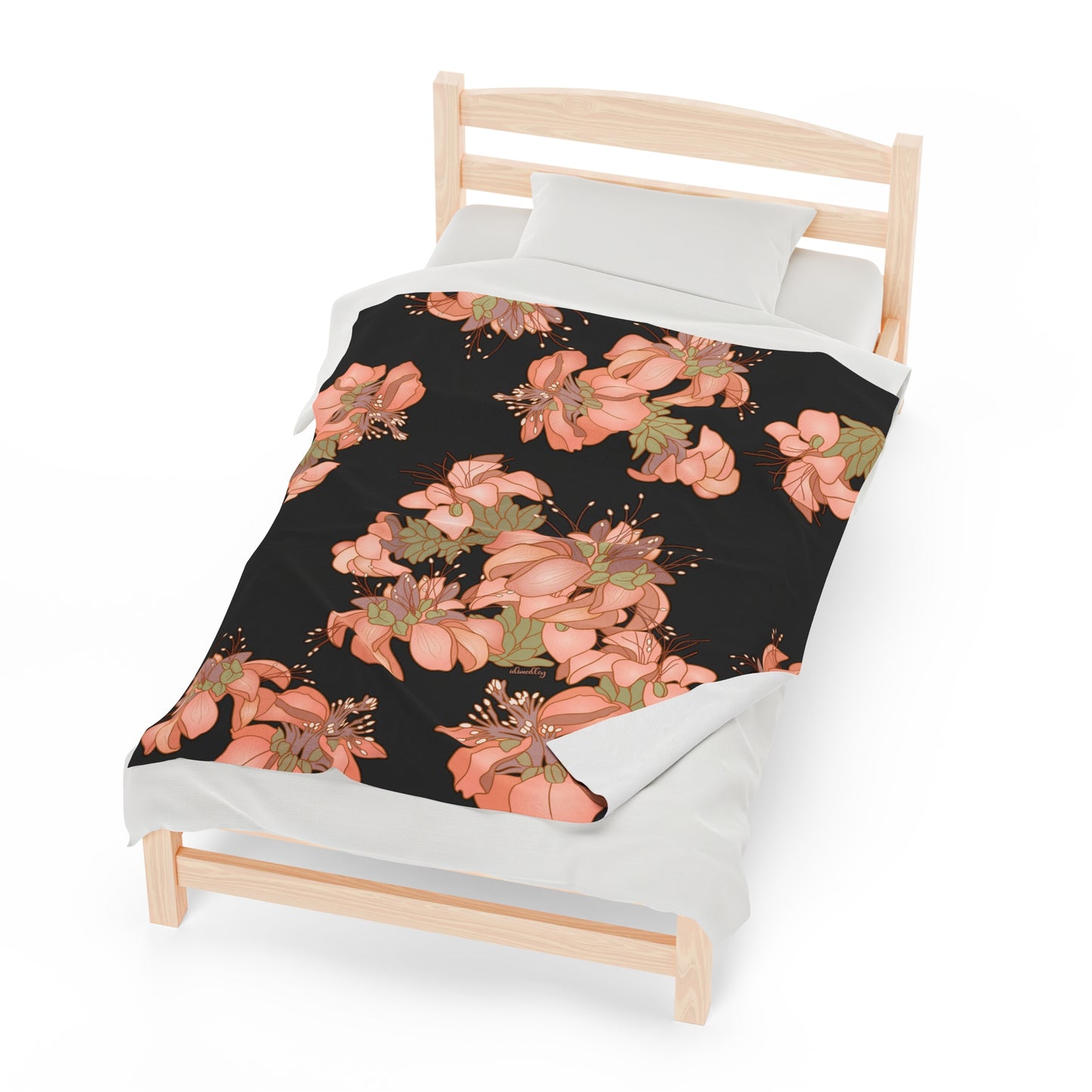 Velveteen Blanket- Hawaiian Wili Wili Flower
