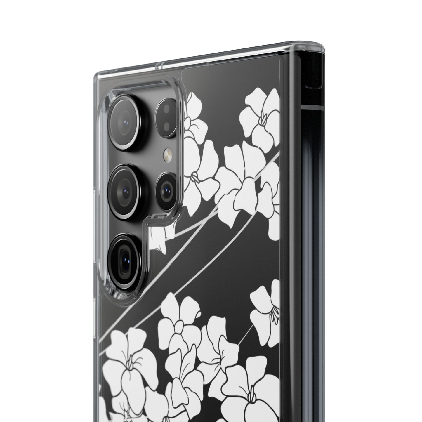 Puakenikeni En Face Flower Swirls (White) CLEAR Case