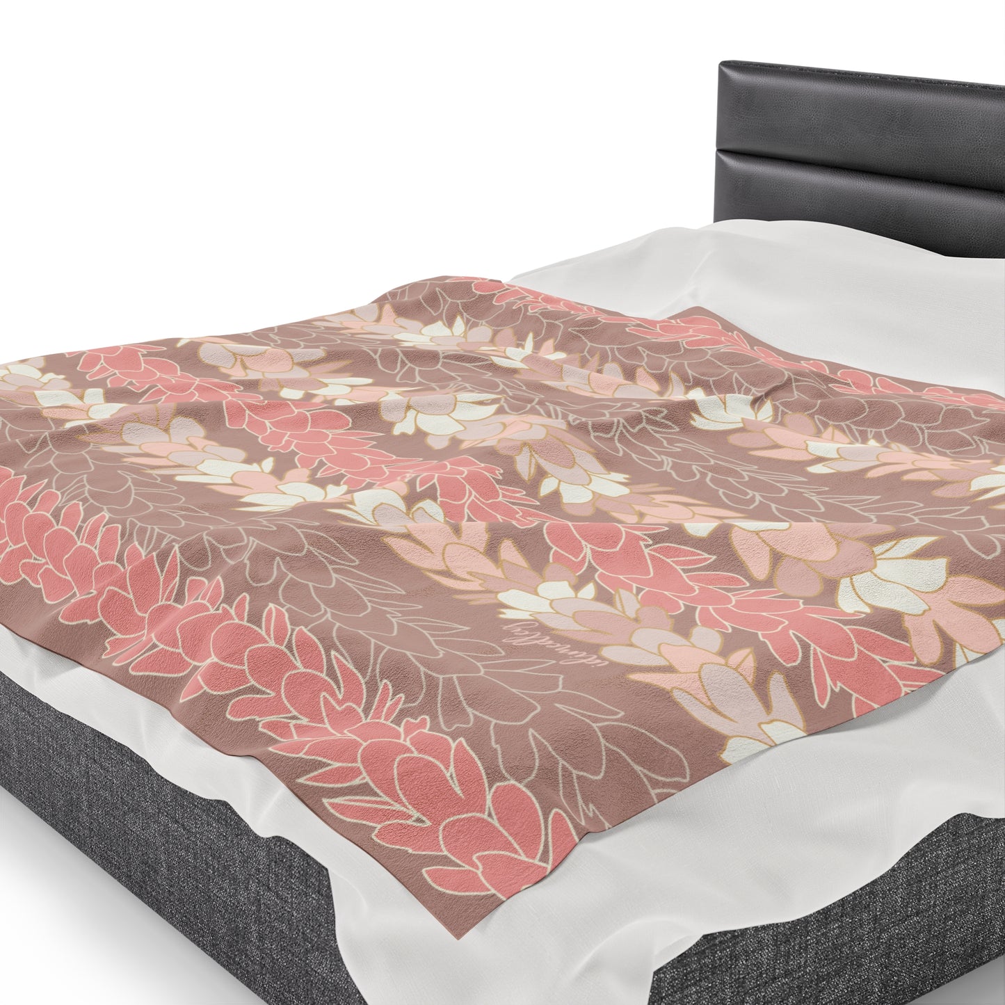 Velveteen Blanket- Pakalana Stringing Peach