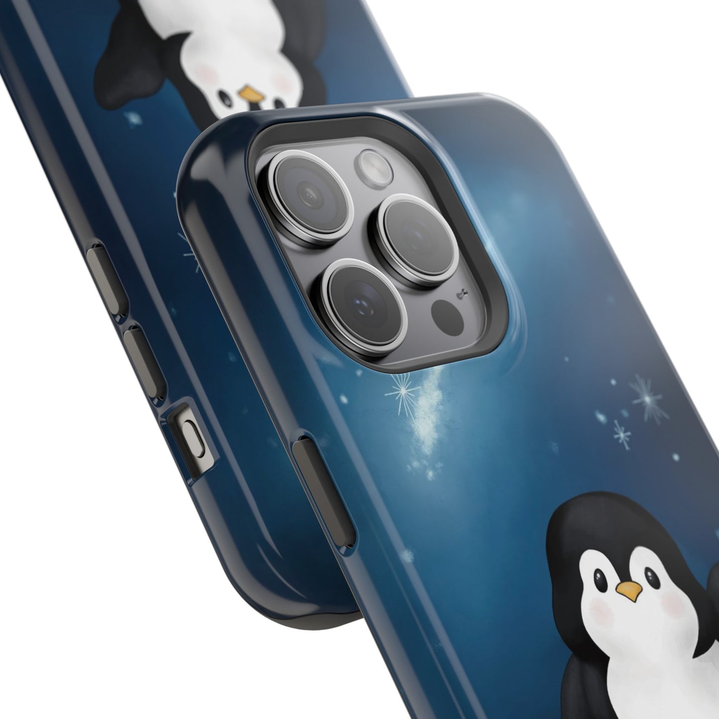 Penguin in Starry Blue Night Skies