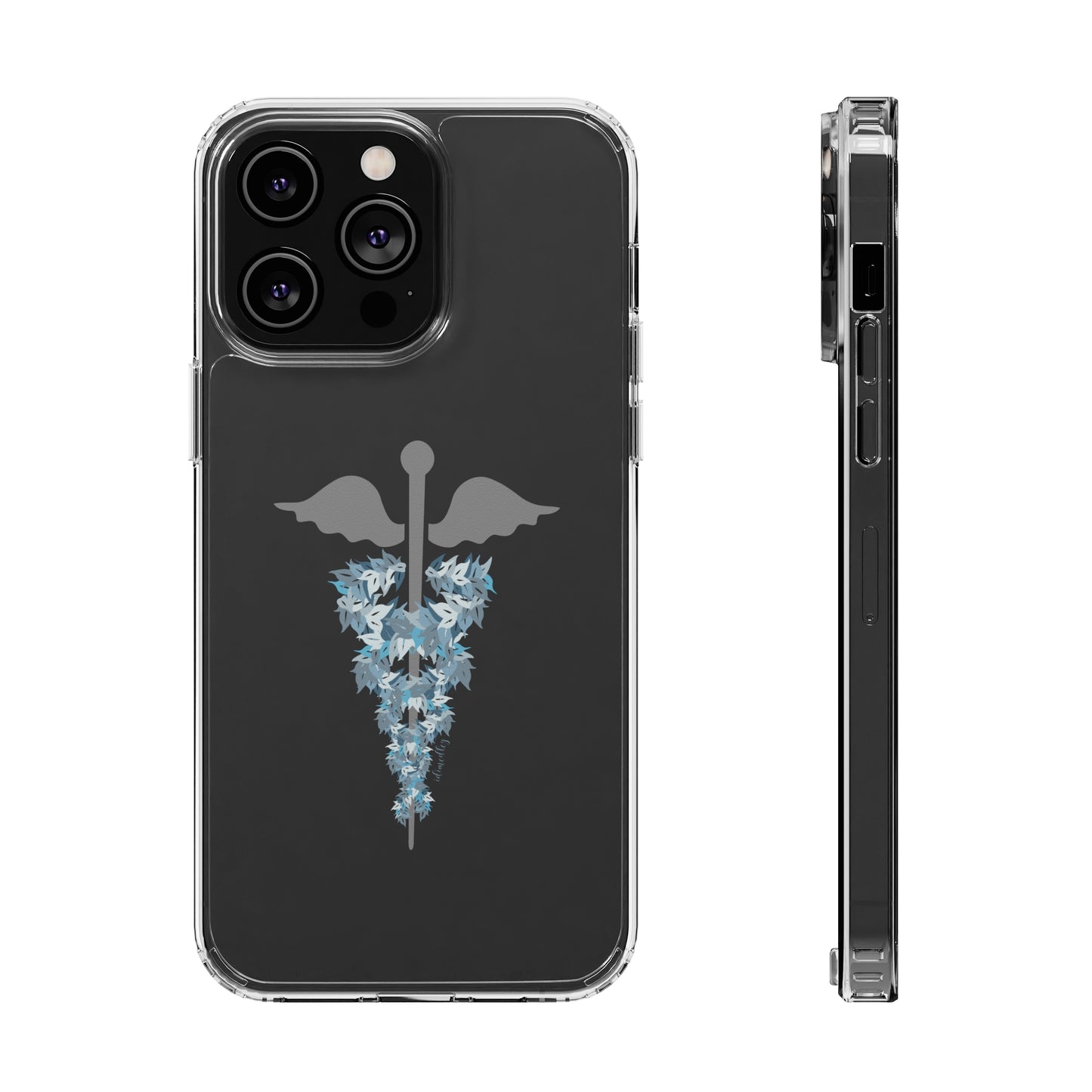 Caduceus Medical Symbol with Blue Maile Lei CLEAR Case