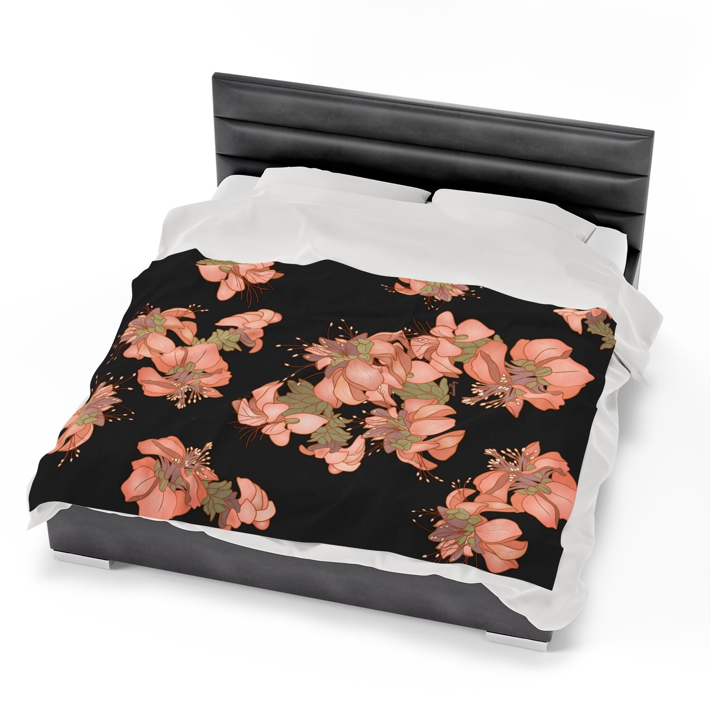Velveteen Blanket- Hawaiian Wili Wili Flower