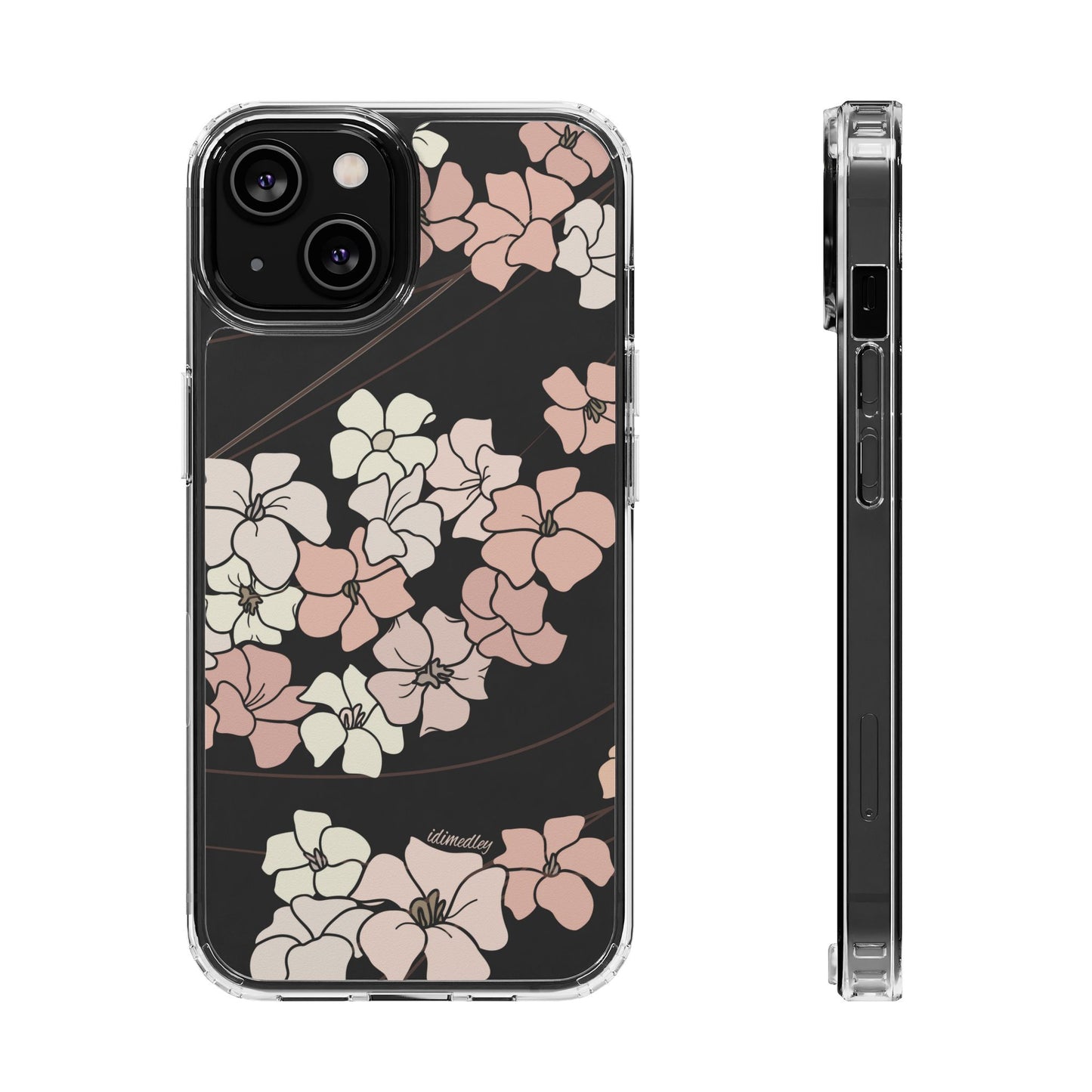 Puakenikeni En Face Flower Swirls (Peachy Pinks) CLEAR Case