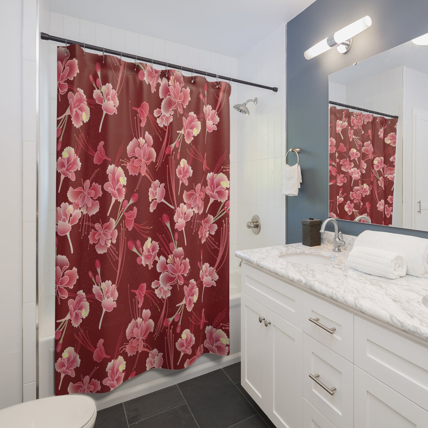 Shower Curtain- Ohai Ali’i Pink (Lava Red)
