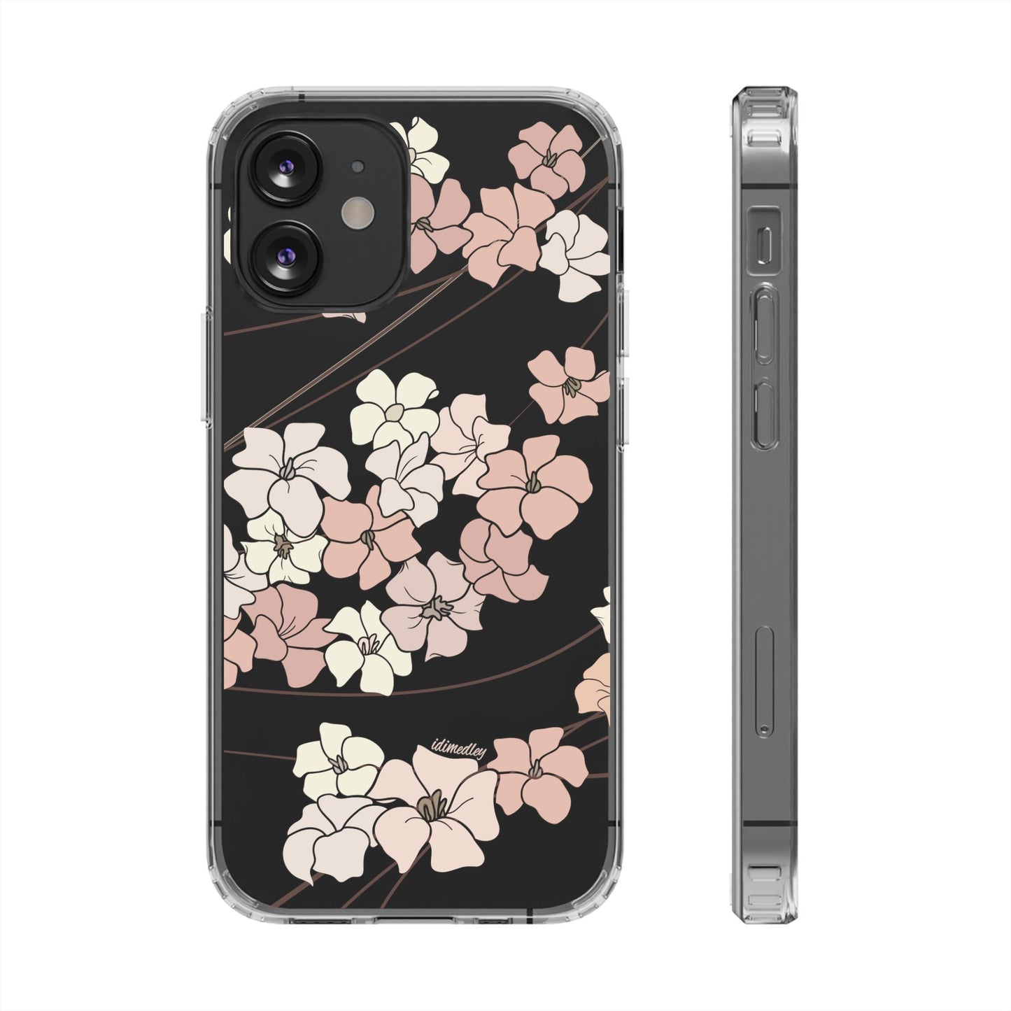 Puakenikeni En Face Flower Swirls (Peachy Pinks) CLEAR Case