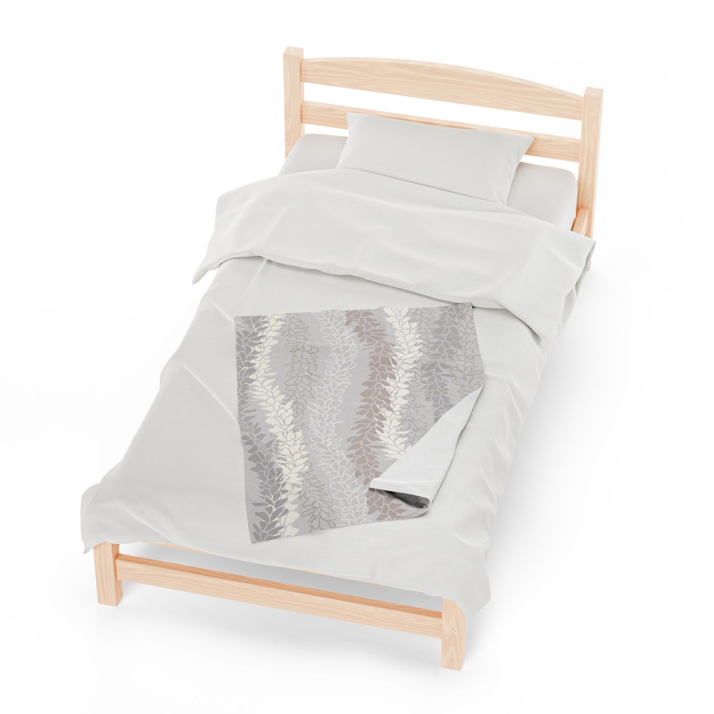 Velveteen Blanket- White Ginger Kisses (Gray)