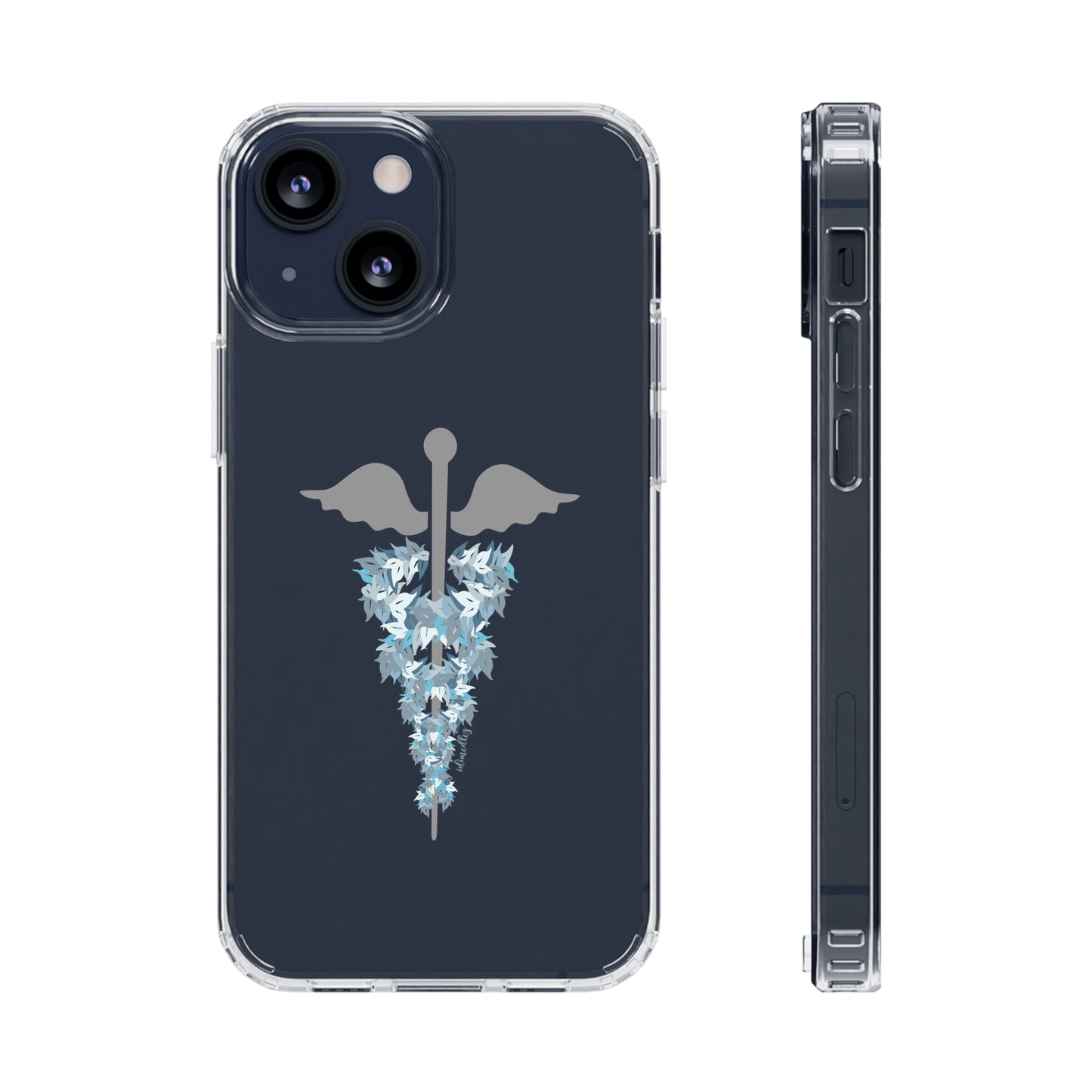 Caduceus Medical Symbol with Blue Maile Lei CLEAR Case