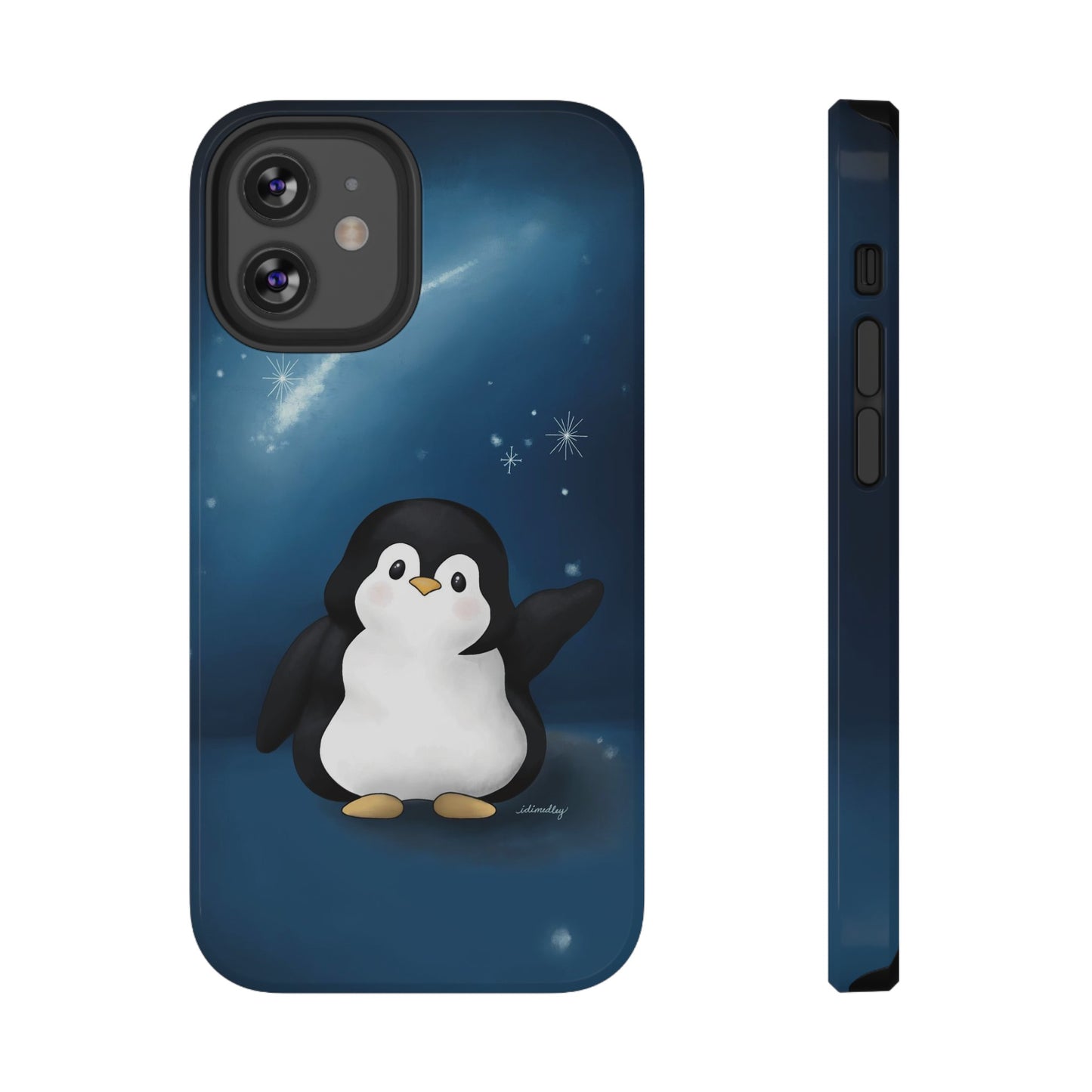 Penguin in Starry Blue Night Skies