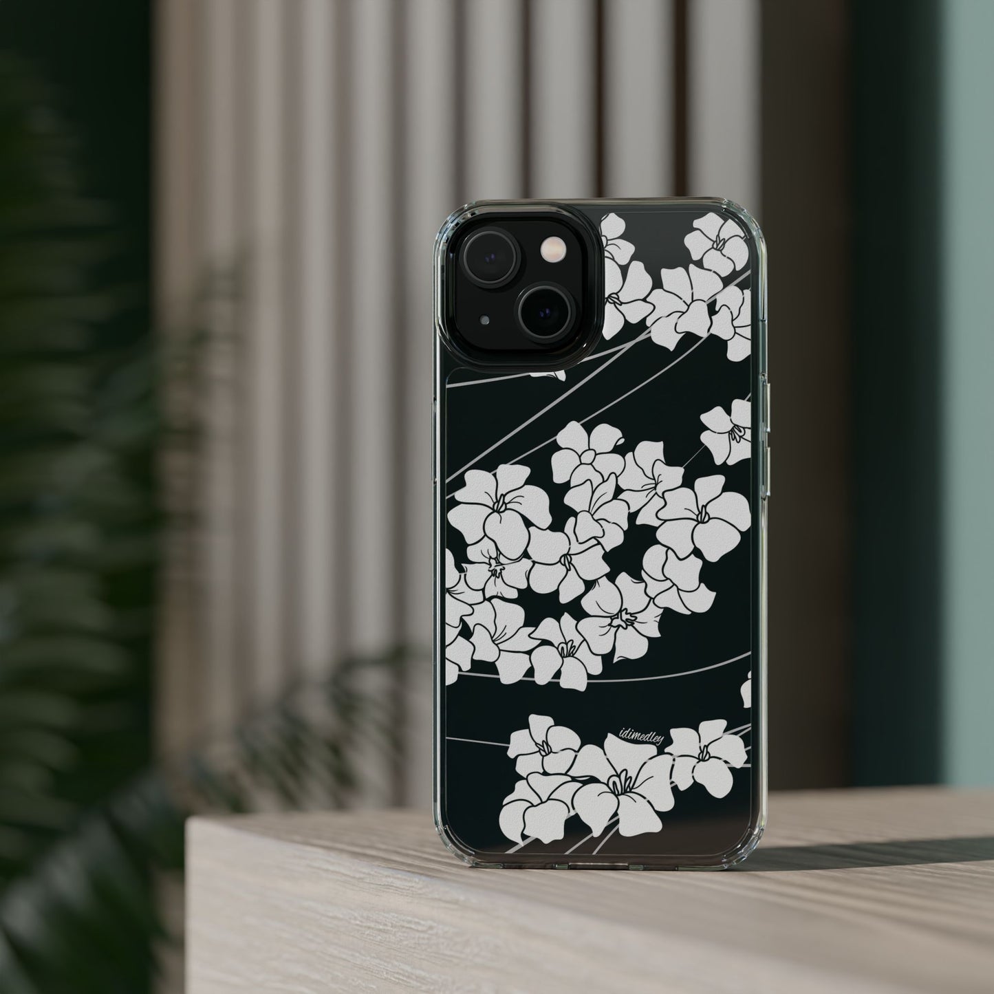 Puakenikeni En Face Flower Swirls (White) CLEAR Case