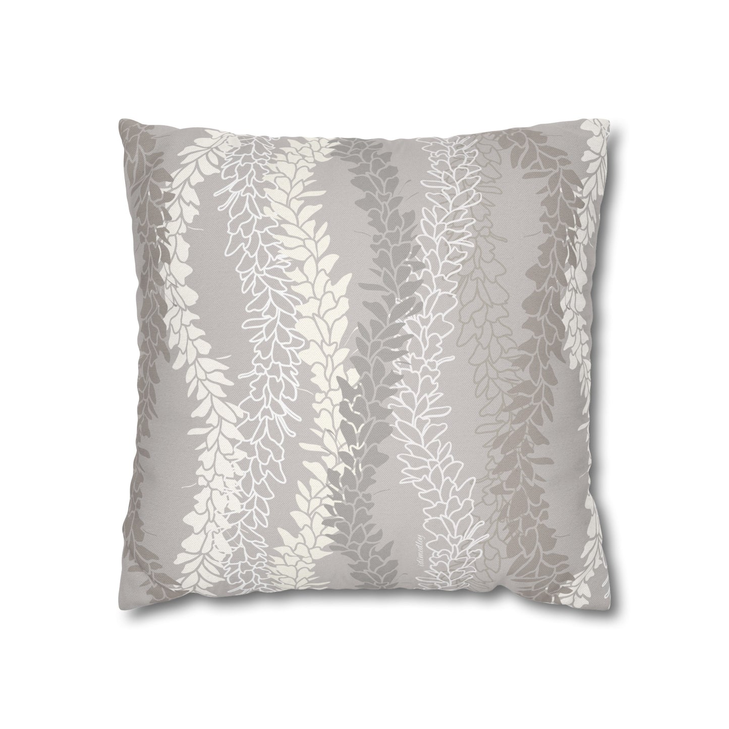 Canvas Throw Pillow Case- White Ginger Kisses (Gray)