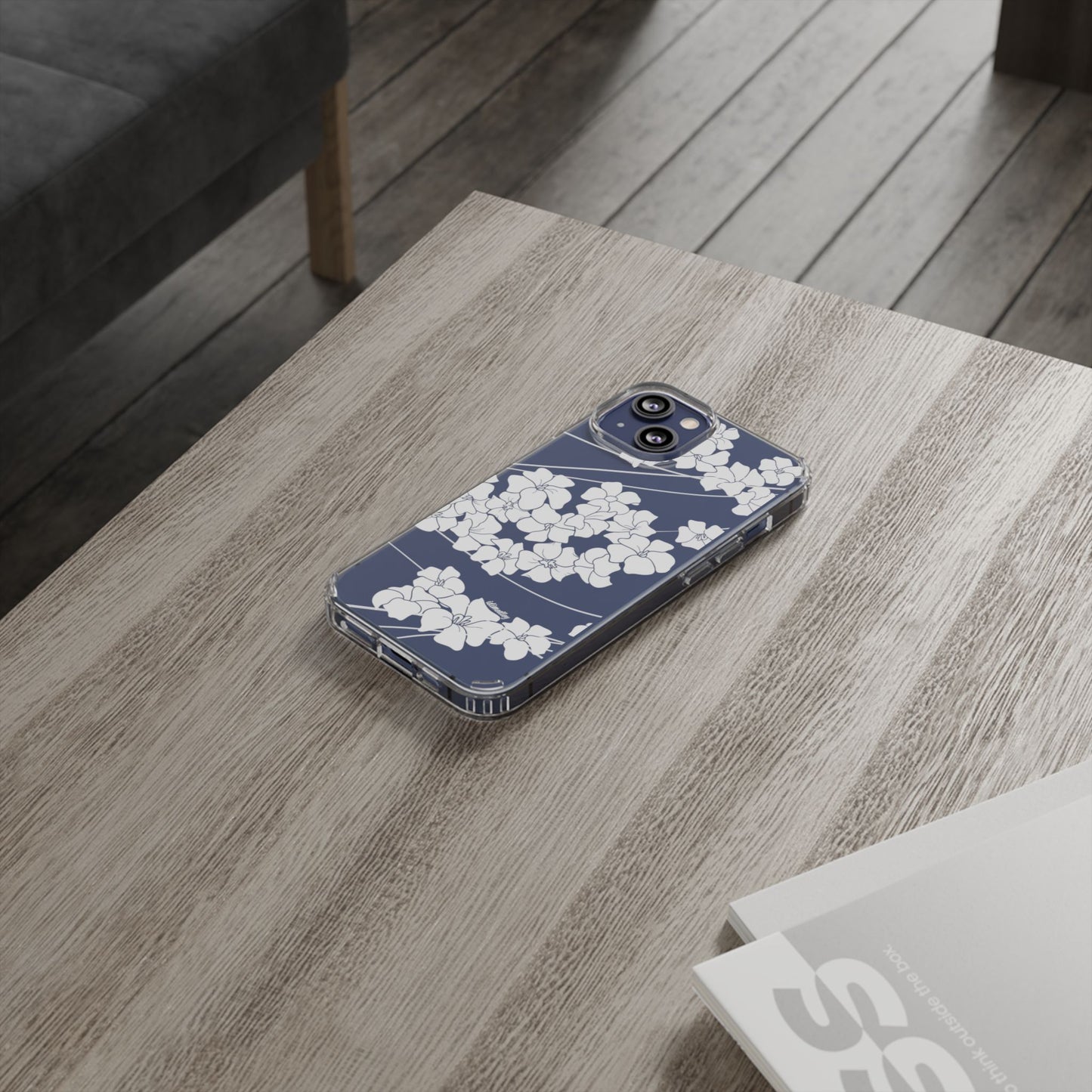 Puakenikeni En Face Flower Swirls (White) CLEAR Case