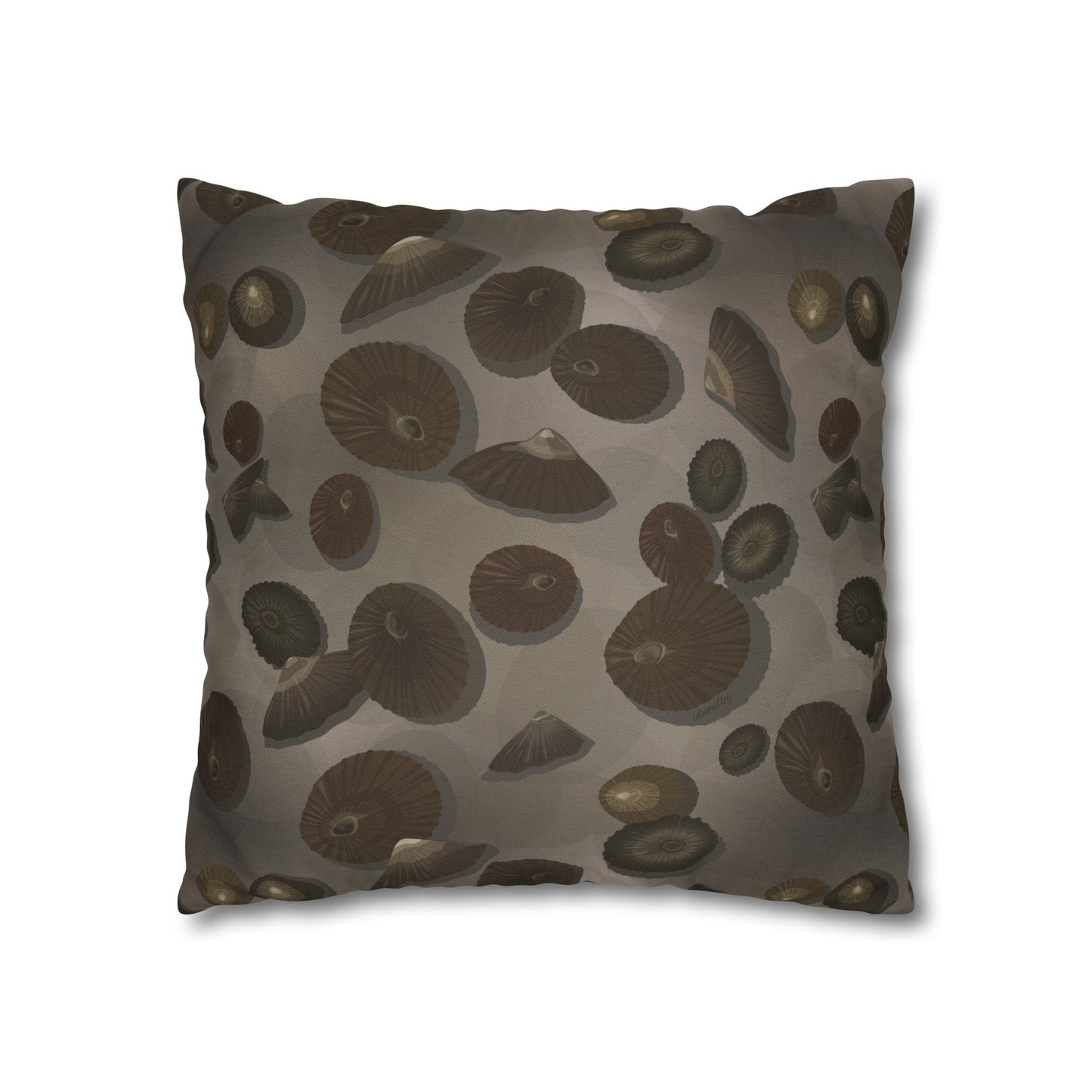 Canvas Throw Pillow Case- Lil Opihi in Brown