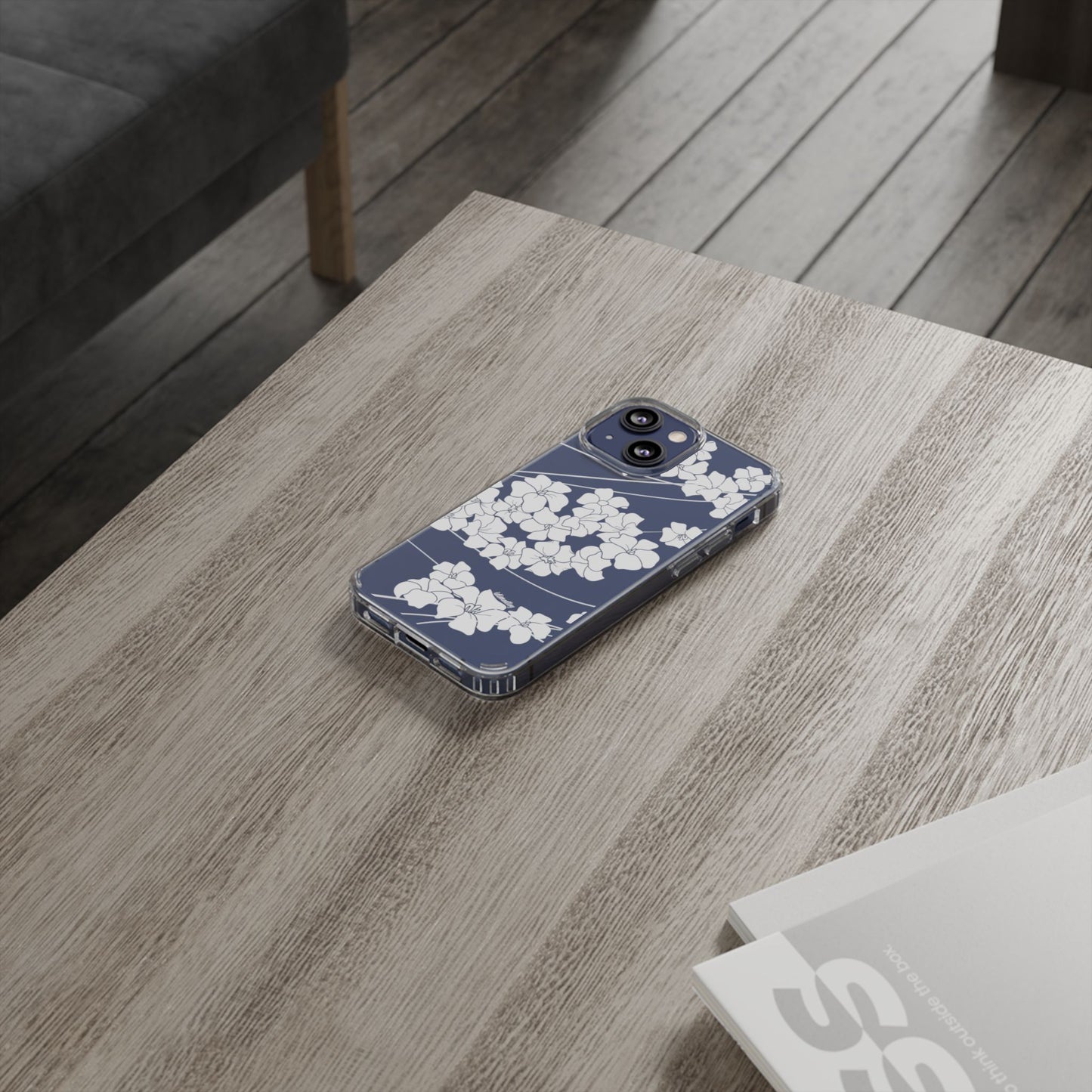 Puakenikeni En Face Flower Swirls (White) CLEAR Case