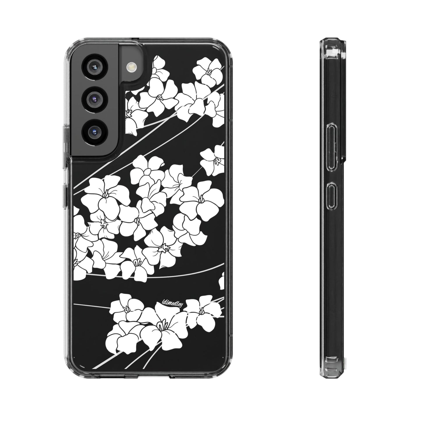 Puakenikeni En Face Flower Swirls (White) CLEAR Case