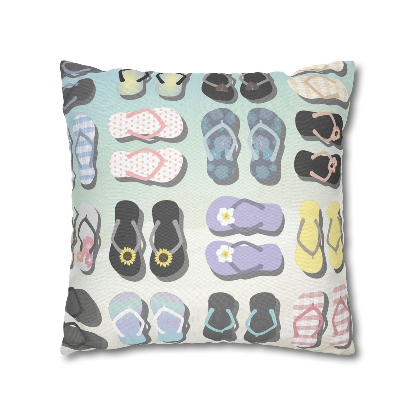 Canvas Throw Pillow Case- Sandy Pua Toes in My Rubbah Slippahs