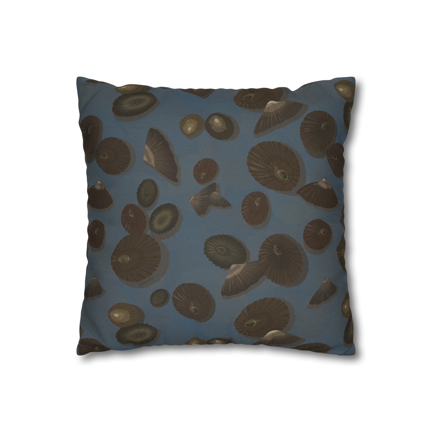 Canvas Throw Pillow Case- Lil Opihi in Blue
