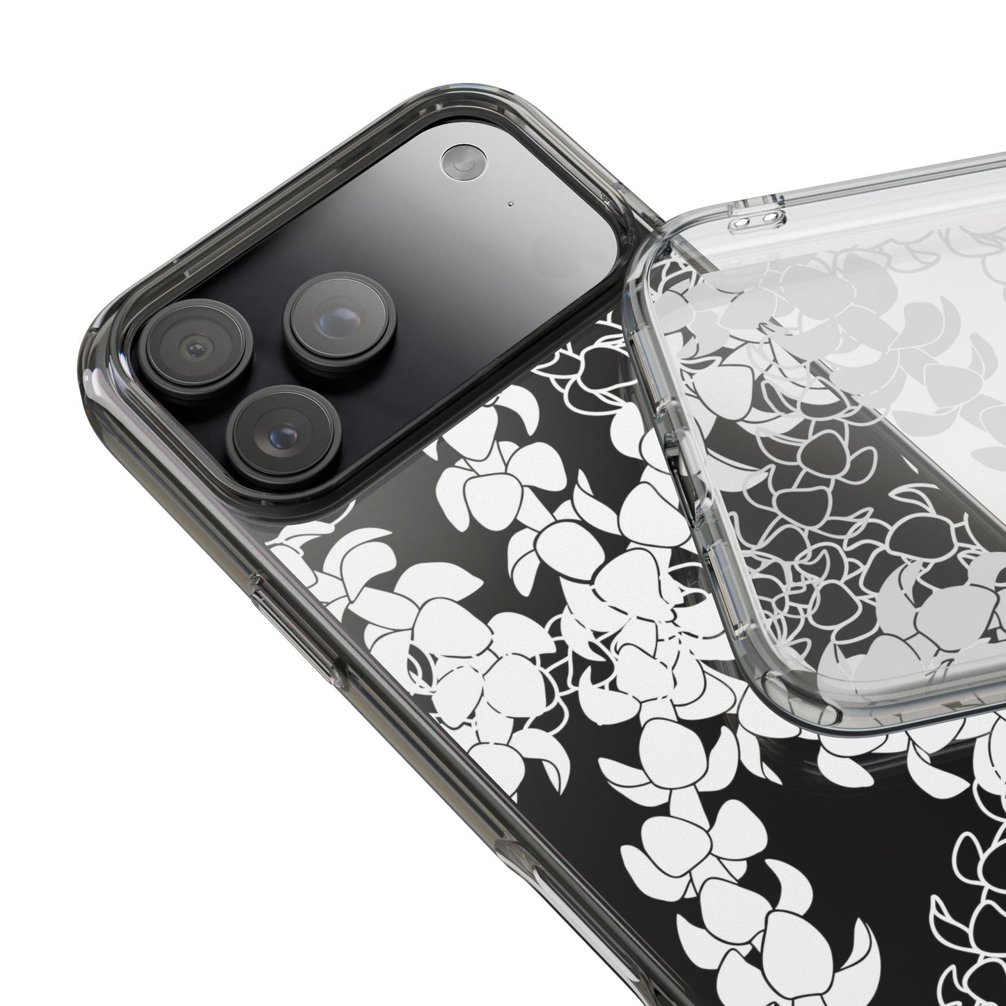 Puakenikeni Curvilinear Lei CLEAR Phone Case