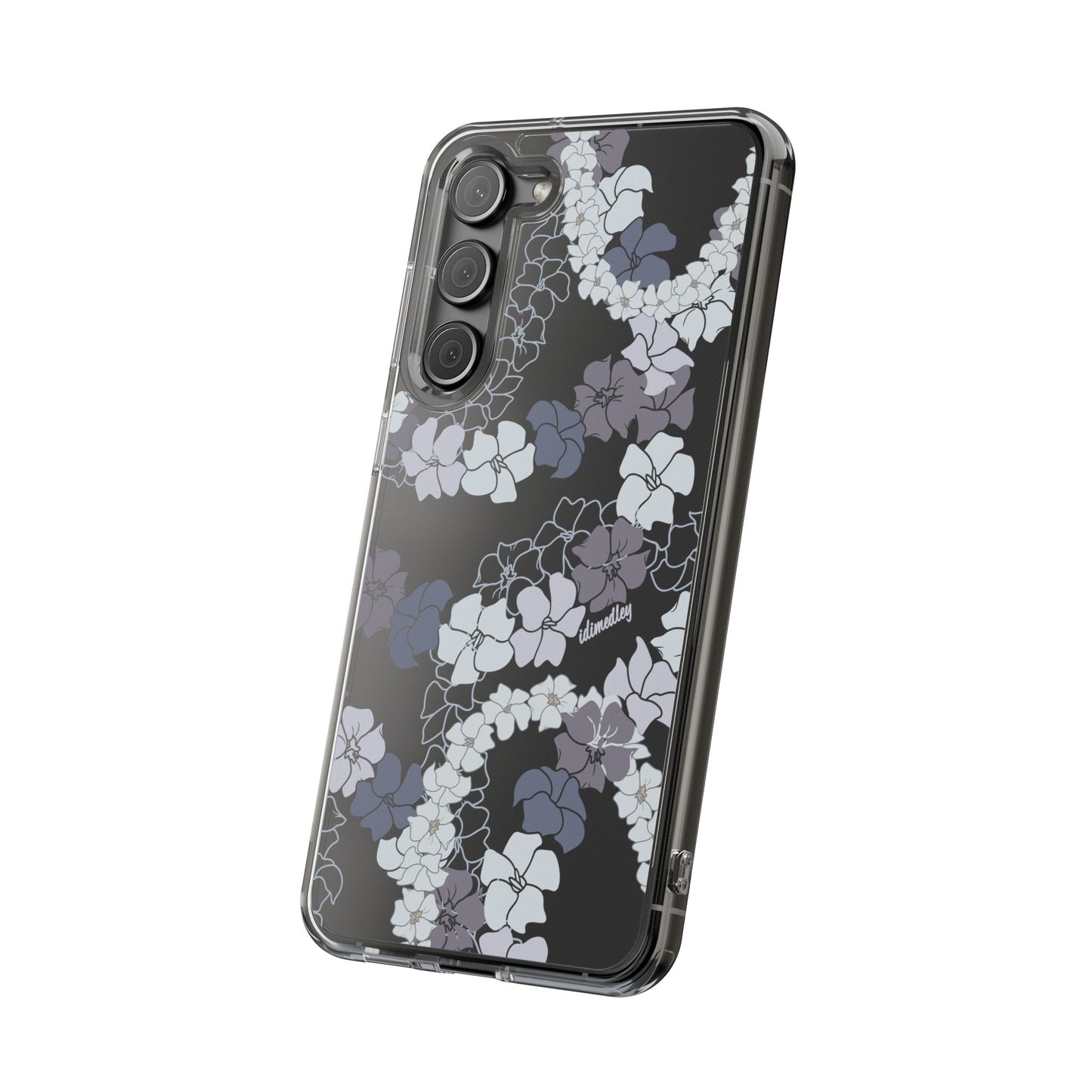 Puakenikeni En Face Flower Leis (Blue and Purple) CLEAR Case