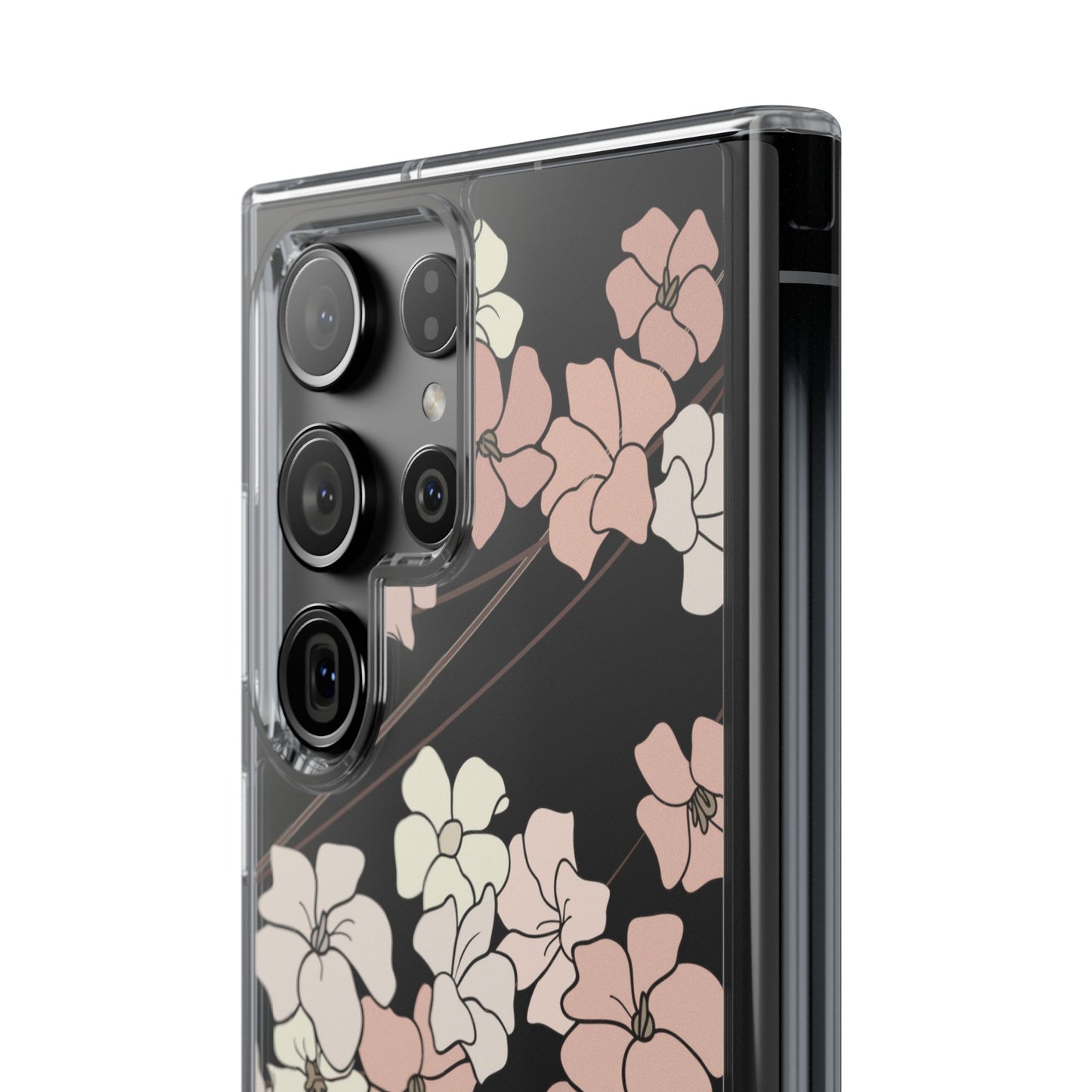 Puakenikeni En Face Flower Swirls (Peachy Pinks) CLEAR Case