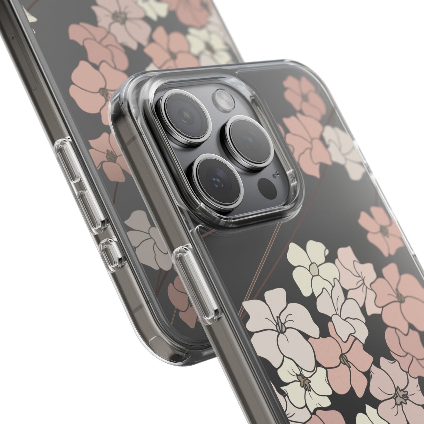 Puakenikeni En Face Flower Swirls (Peachy Pinks) CLEAR Case