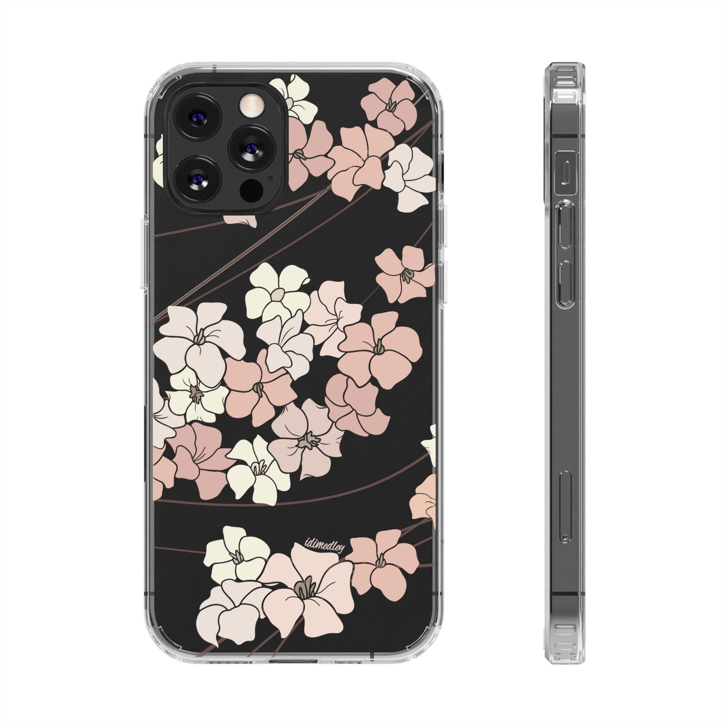 Puakenikeni En Face Flower Swirls (Peachy Pinks) CLEAR Case