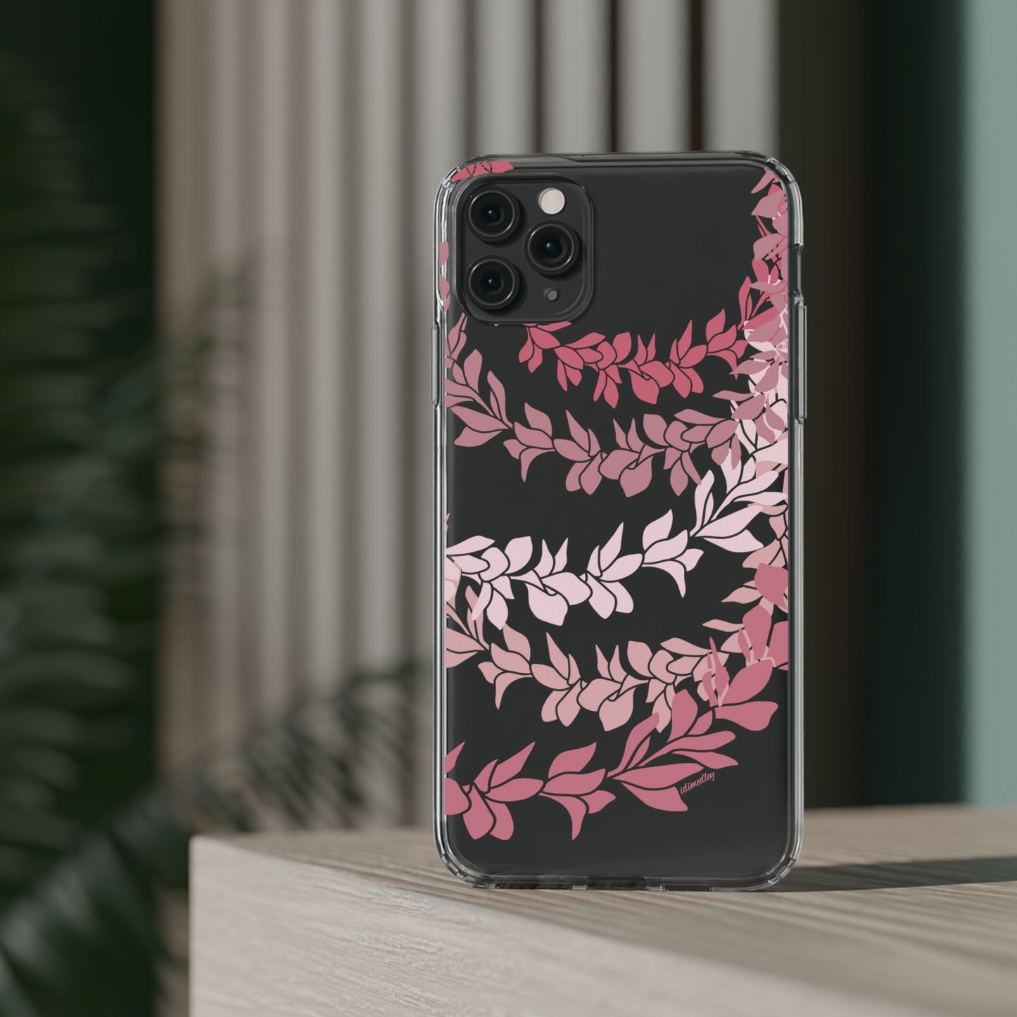 Pink Plumeria Flower Leis CLEAR Case