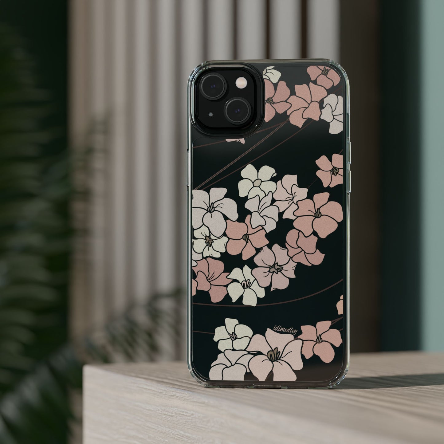 Puakenikeni En Face Flower Swirls (Peachy Pinks) CLEAR Case