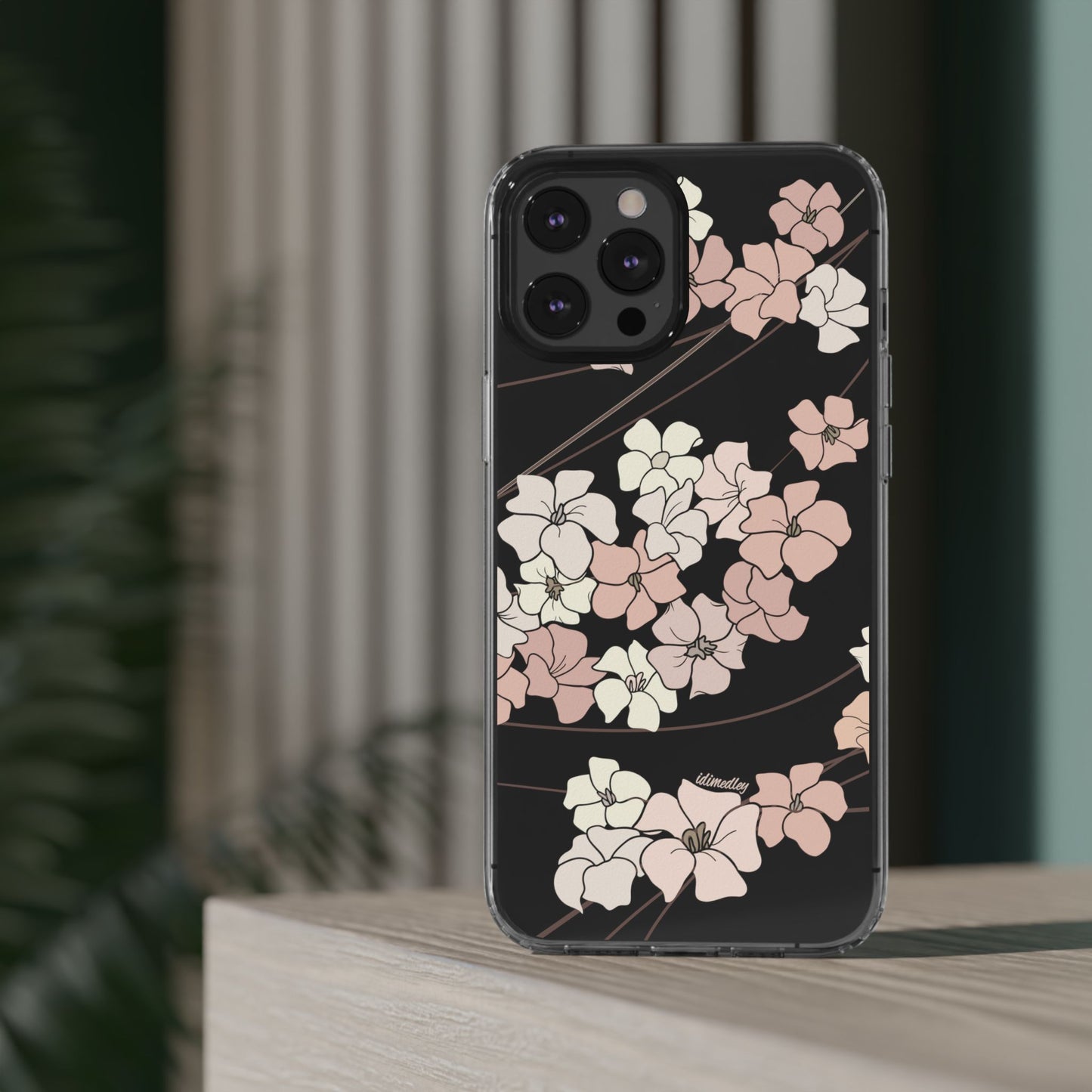 Puakenikeni En Face Flower Swirls (Peachy Pinks) CLEAR Case