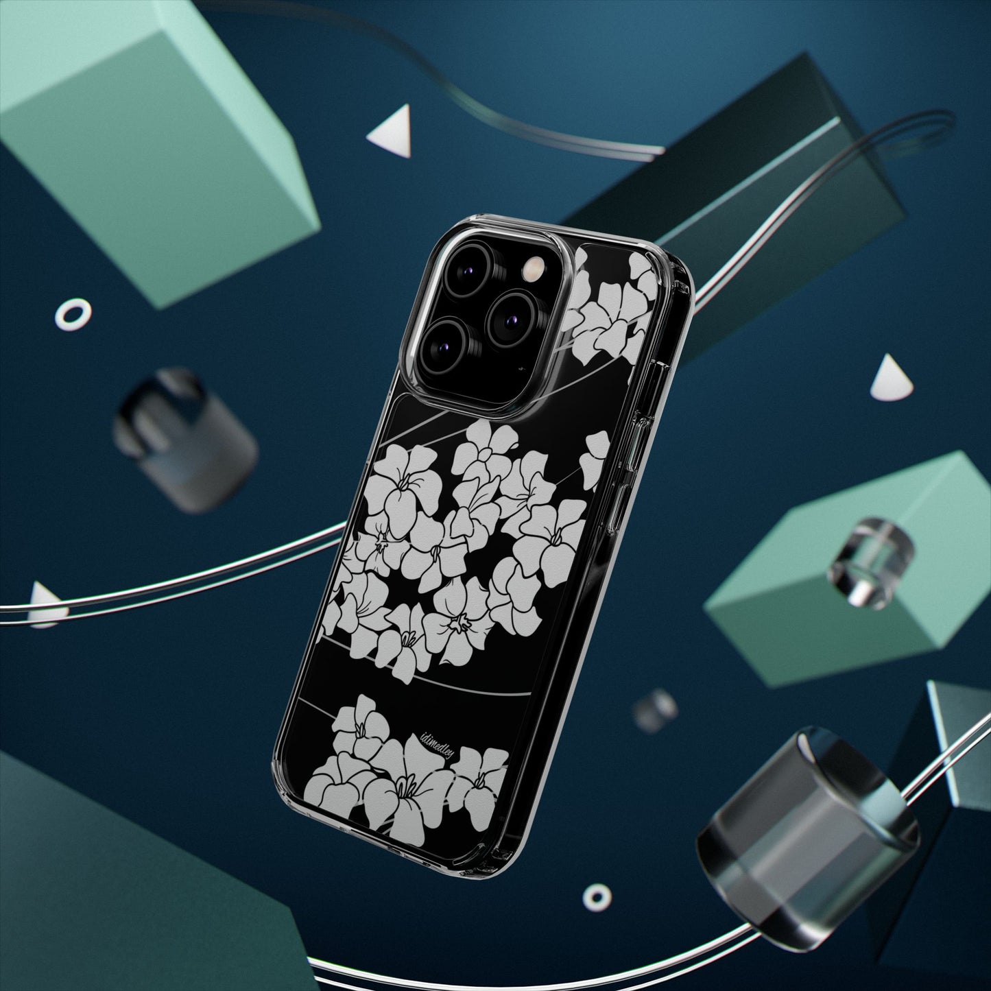 Puakenikeni En Face Flower Swirls (White) CLEAR Case