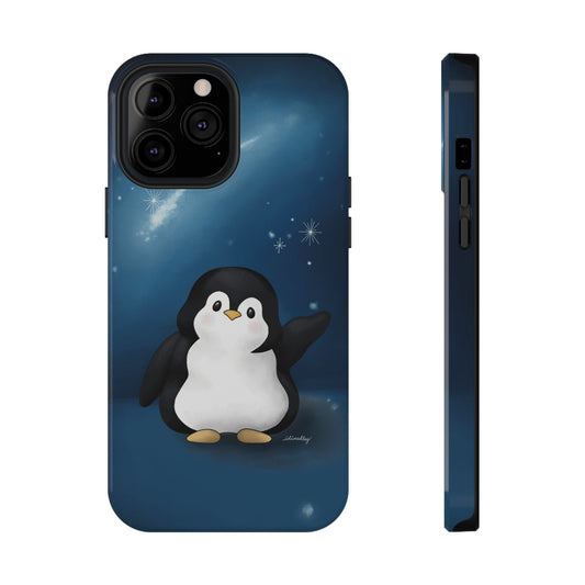 Penguin in Starry Blue Night Skies