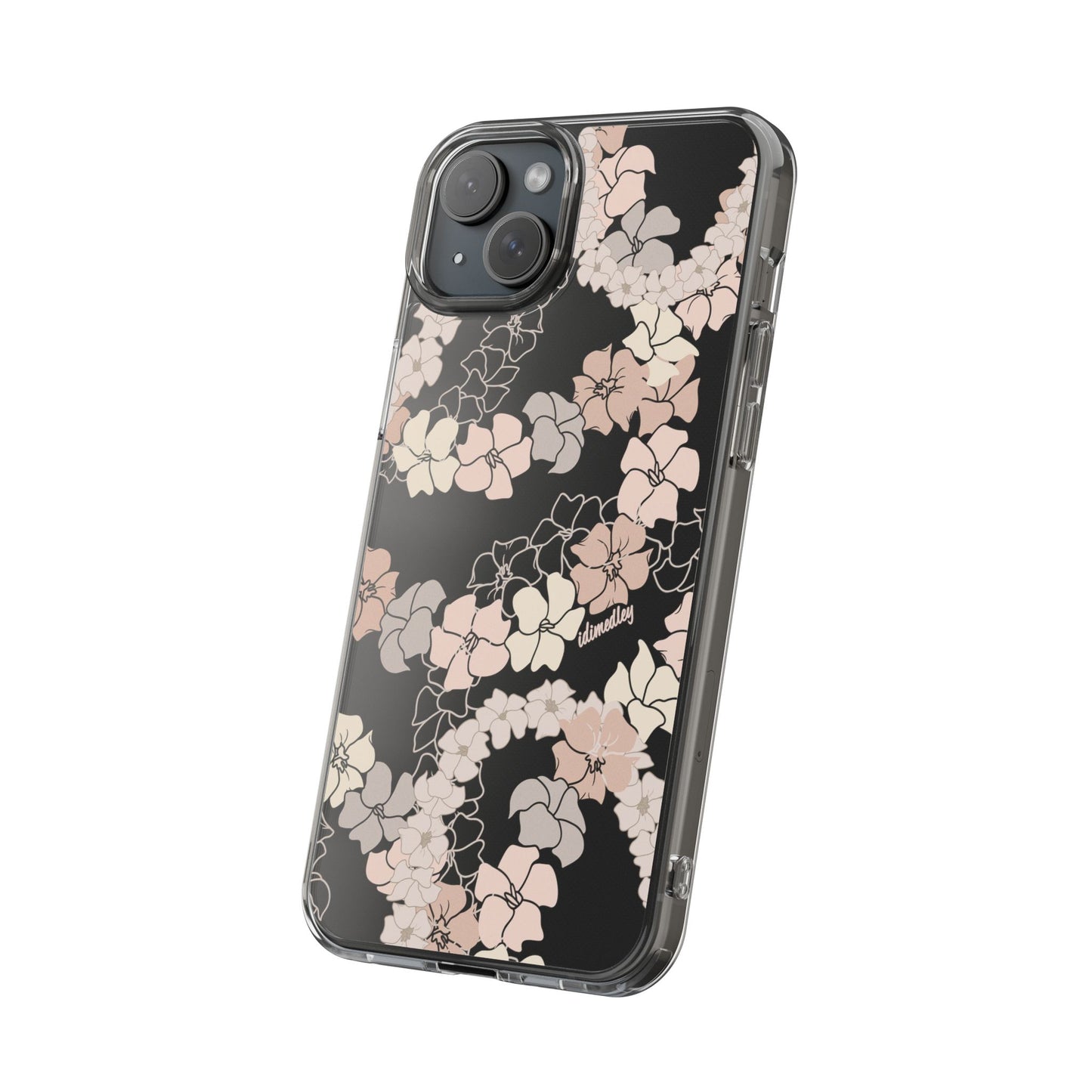 Puakenikeni En Face Flower Leis (Peachy Pinks) CLEAR Case