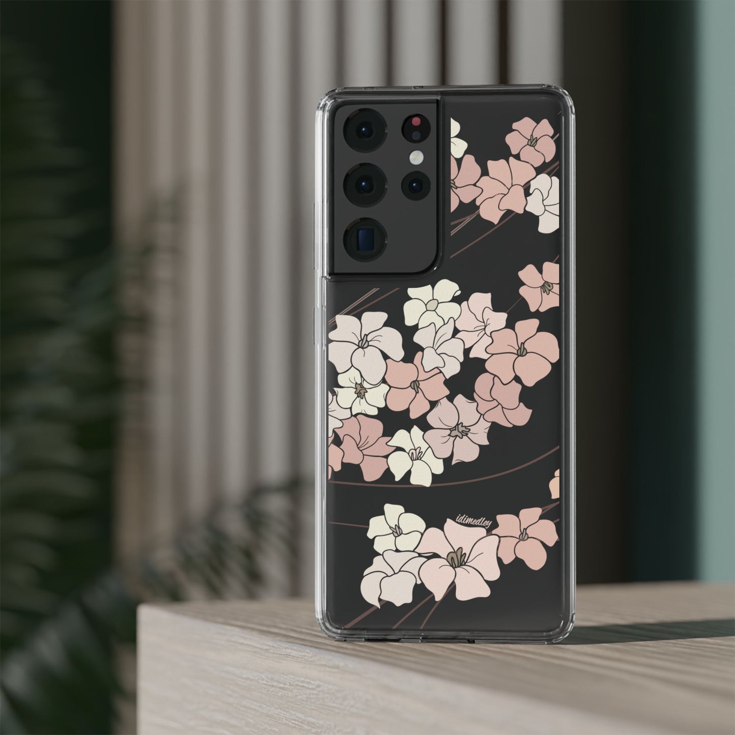 Puakenikeni En Face Flower Swirls (Peachy Pinks) CLEAR Case