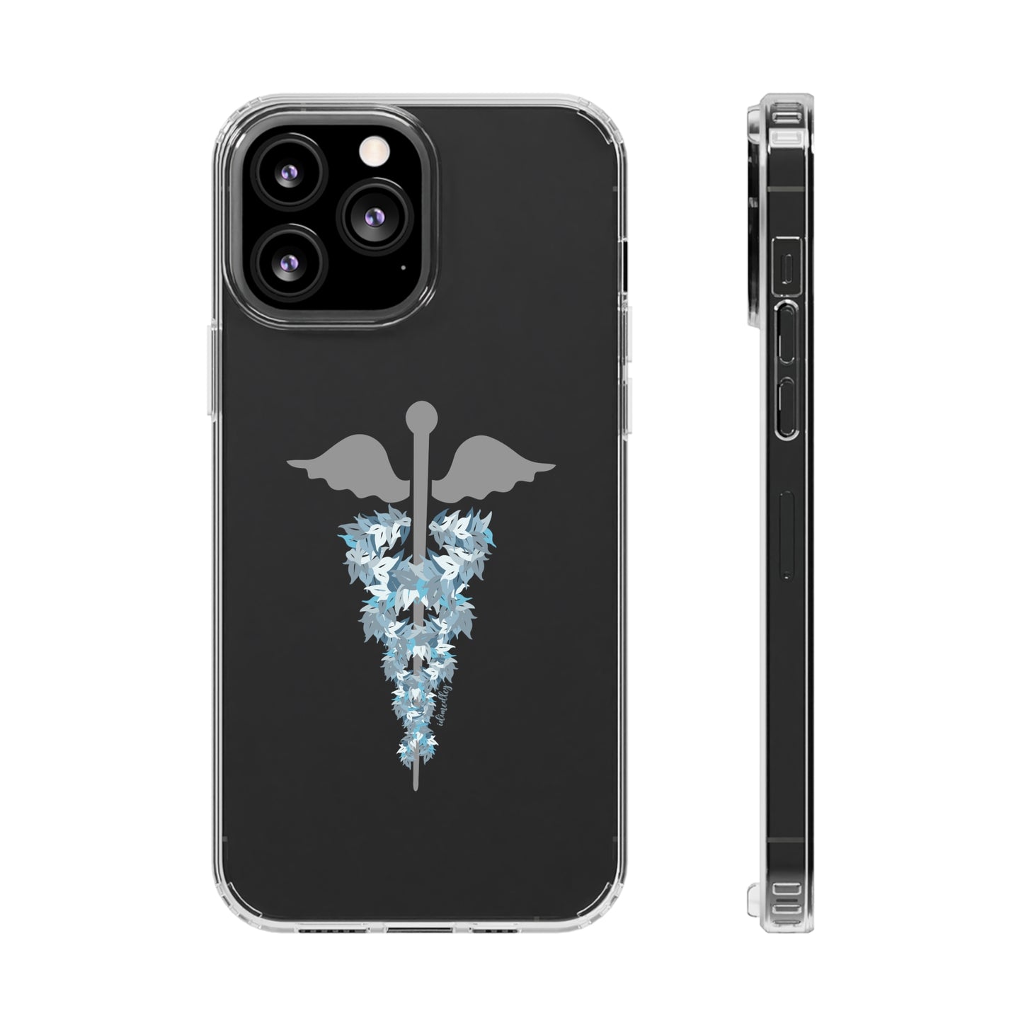 Caduceus Medical Symbol with Blue Maile Lei CLEAR Case