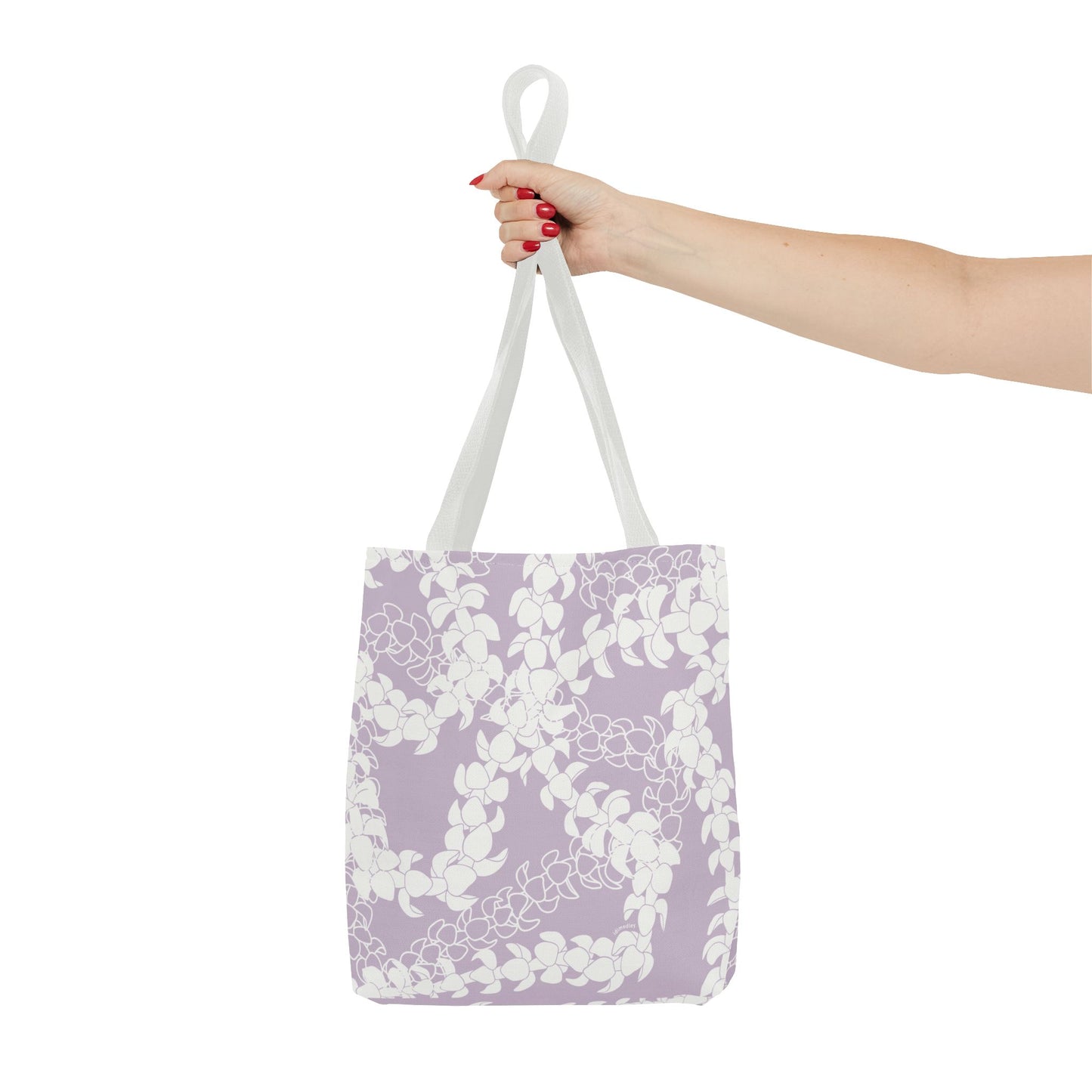 Tote Bag- Puakenikeni Curvilinear Lei (Pinky Periwinkle)