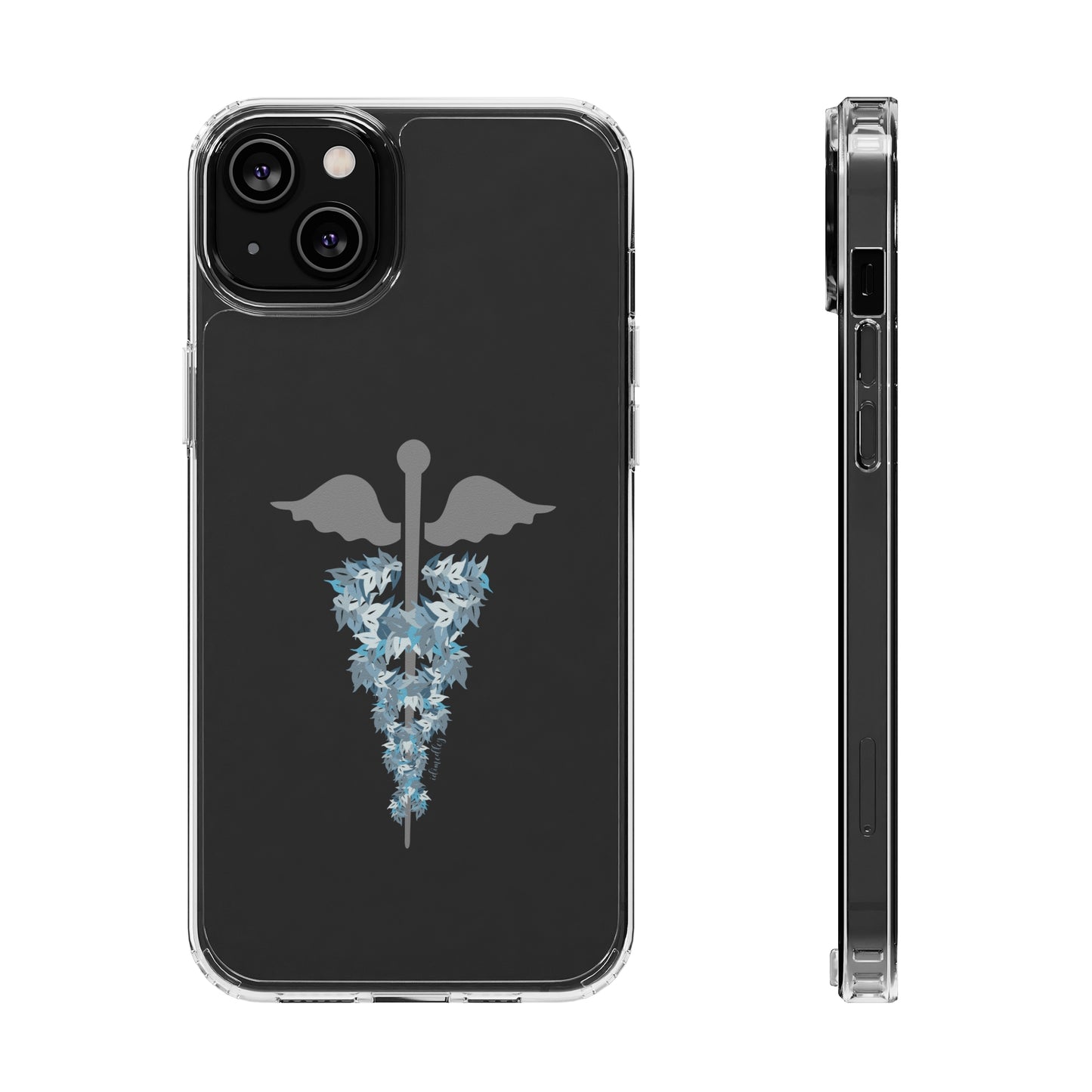 Caduceus Medical Symbol with Blue Maile Lei CLEAR Case