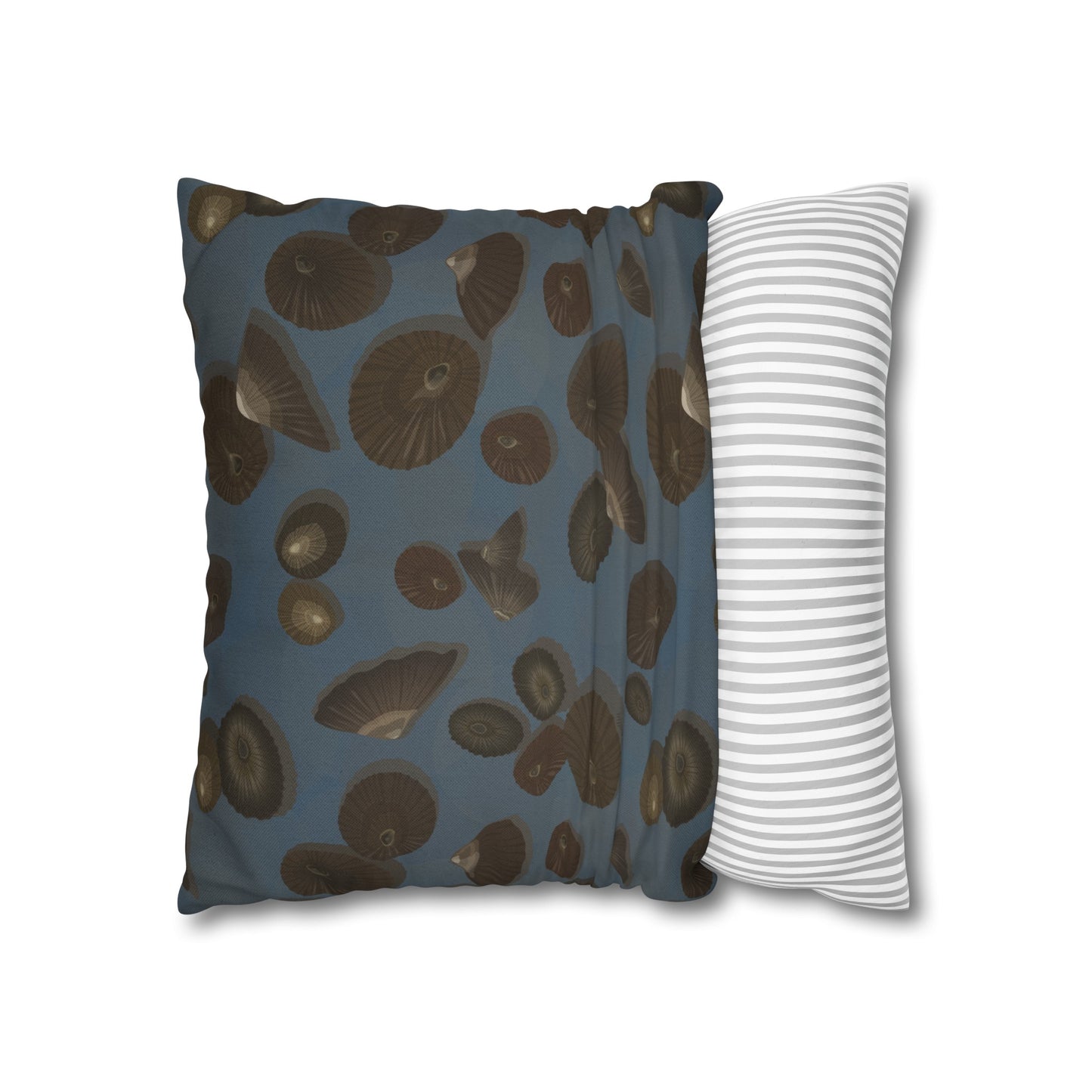 Canvas Throw Pillow Case- Lil Opihi in Blue