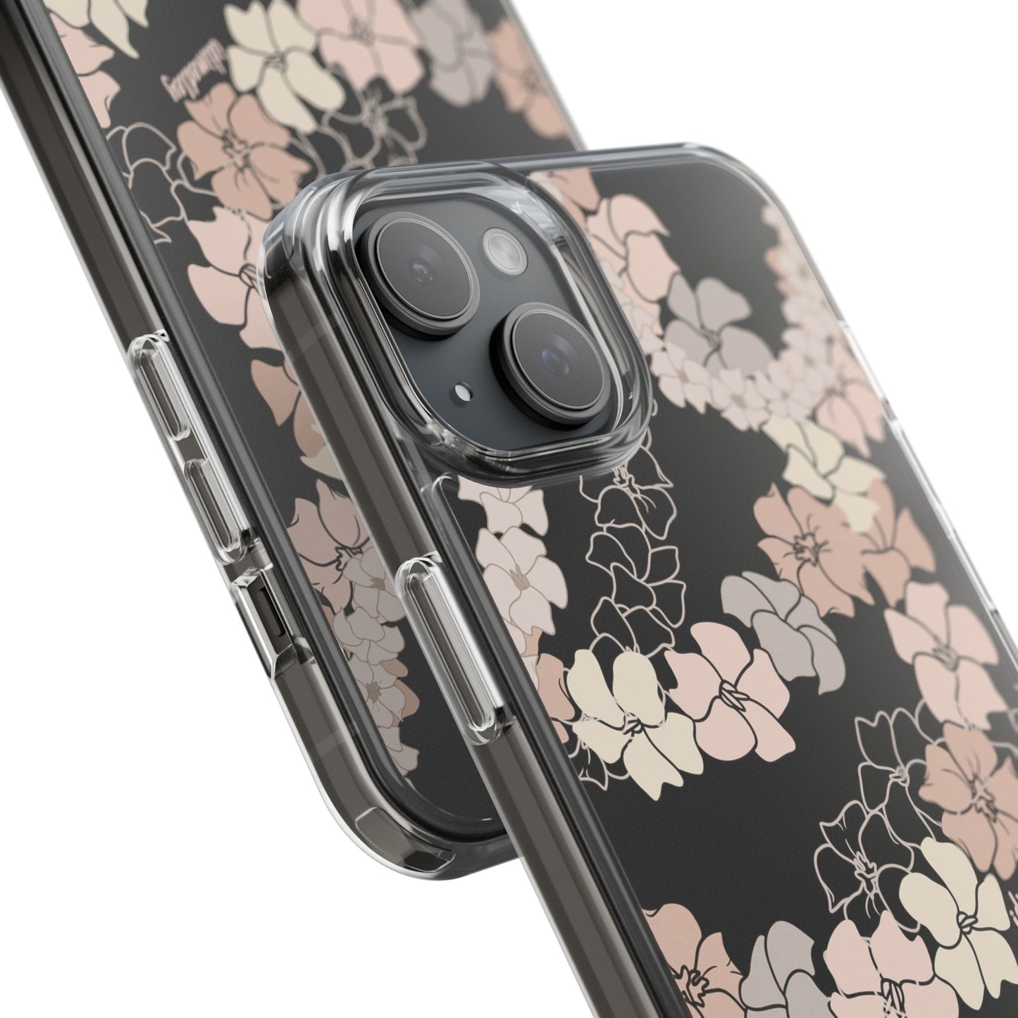 Puakenikeni En Face Flower Leis (Peachy Pinks) CLEAR Case