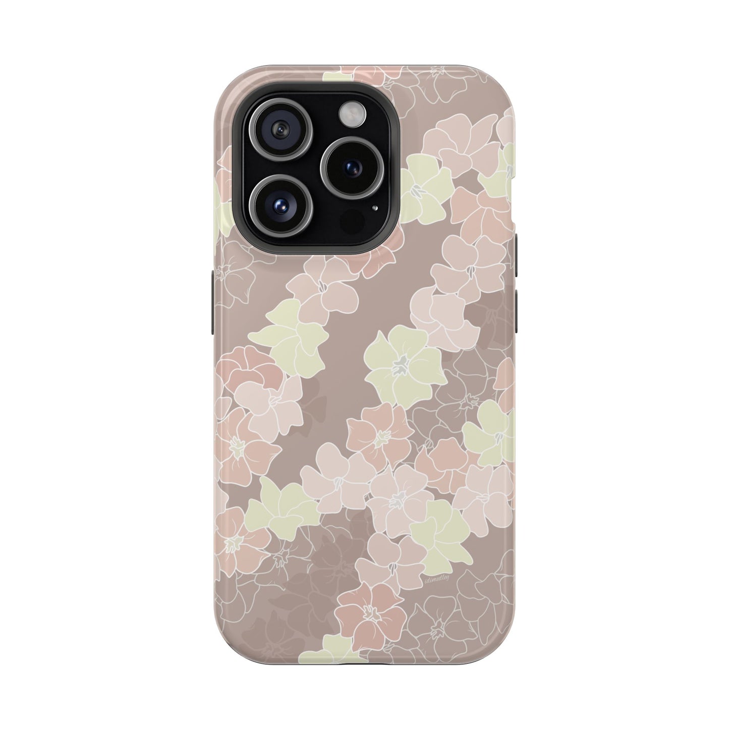 Puakenikeni En Face Flower Leis (Neutral Peaches and Beige)