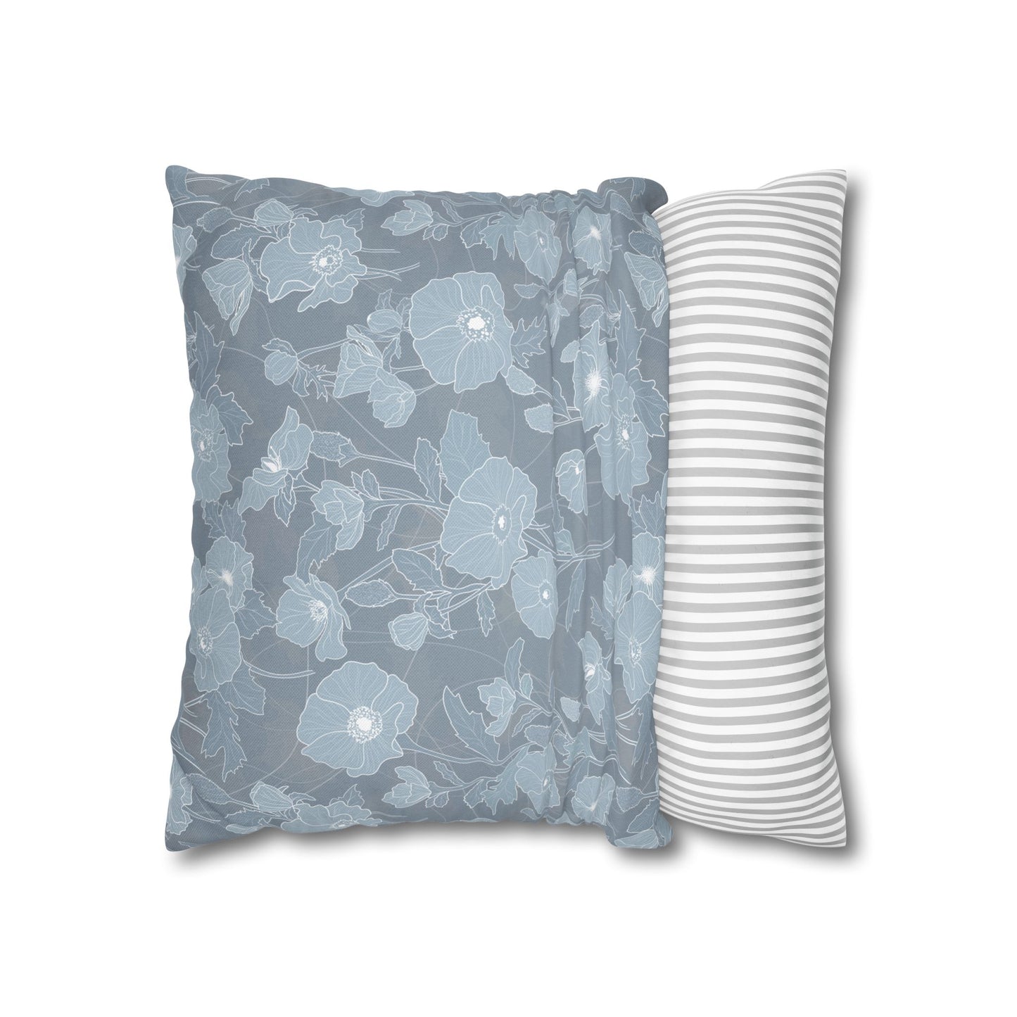 Canvas Throw Pillow Case- Pua Kala in Blue