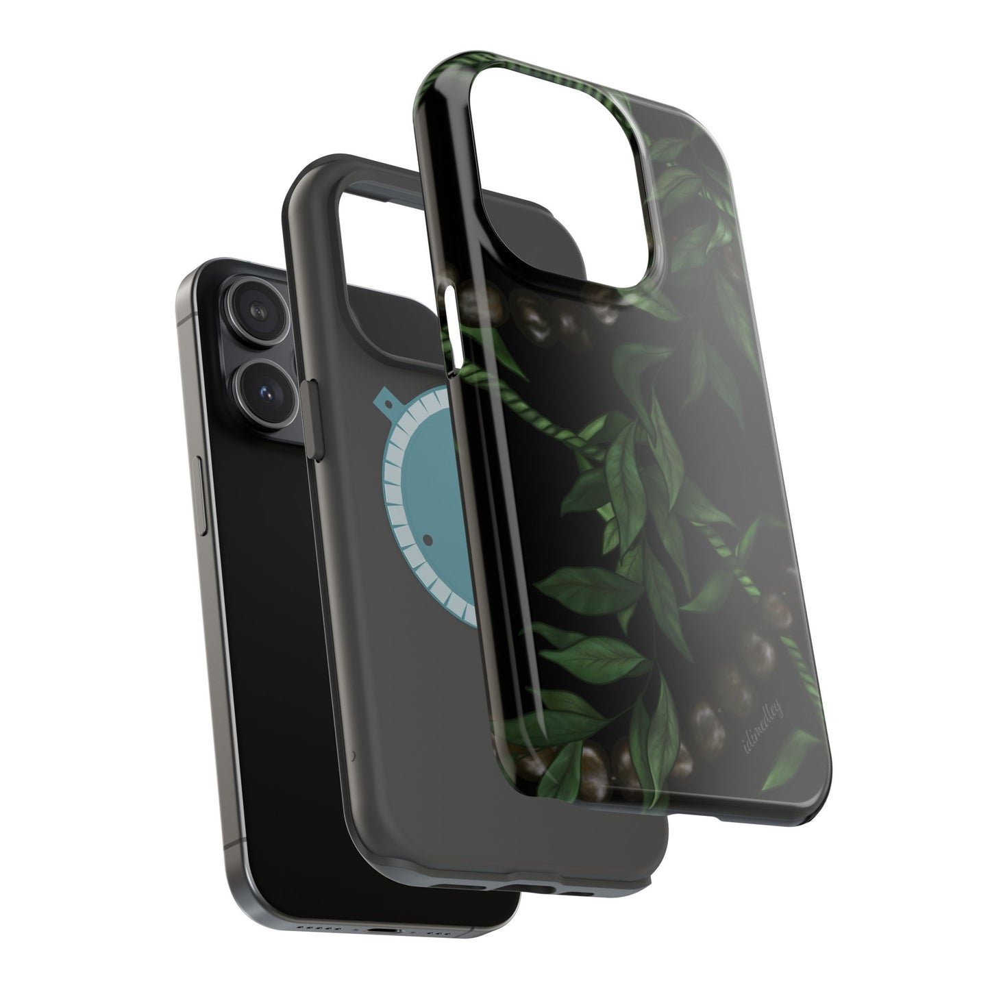 Kukui Nut, Maile, Ti Leaf Lei (Black), MAGSAFE