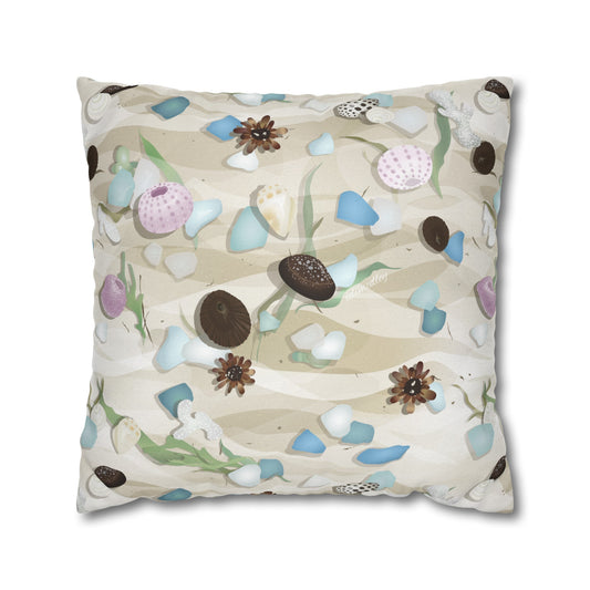 Canvas Throw Pillow Case- Hawaiian Sandy Shores