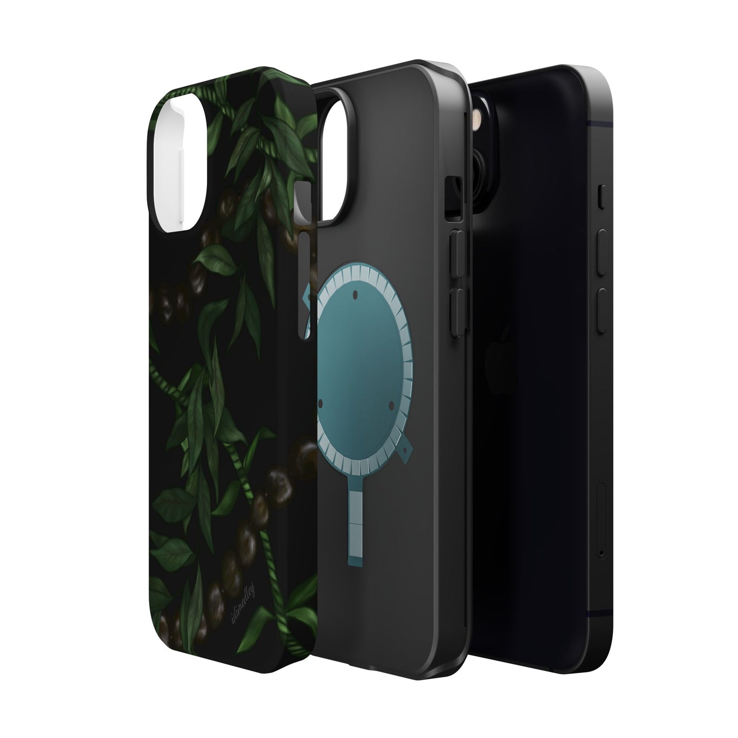Kukui Nut, Maile, Ti Leaf Lei (Black), MAGSAFE