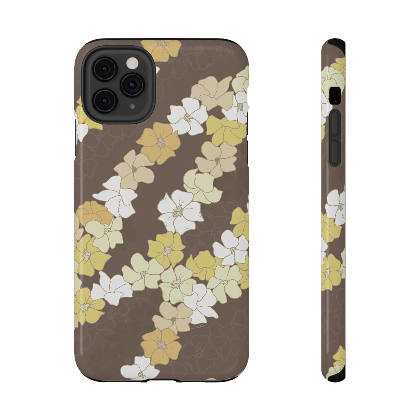 Puakenikeni En Face Flower Leis (Brown)