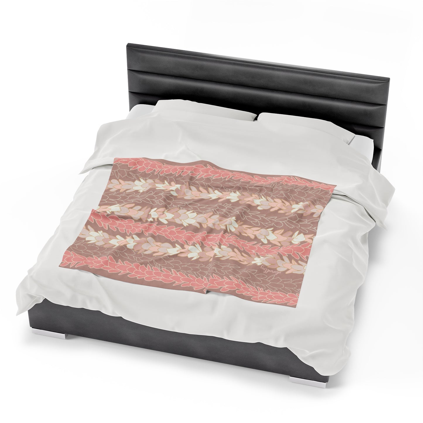 Velveteen Blanket- Pakalana Stringing Peach